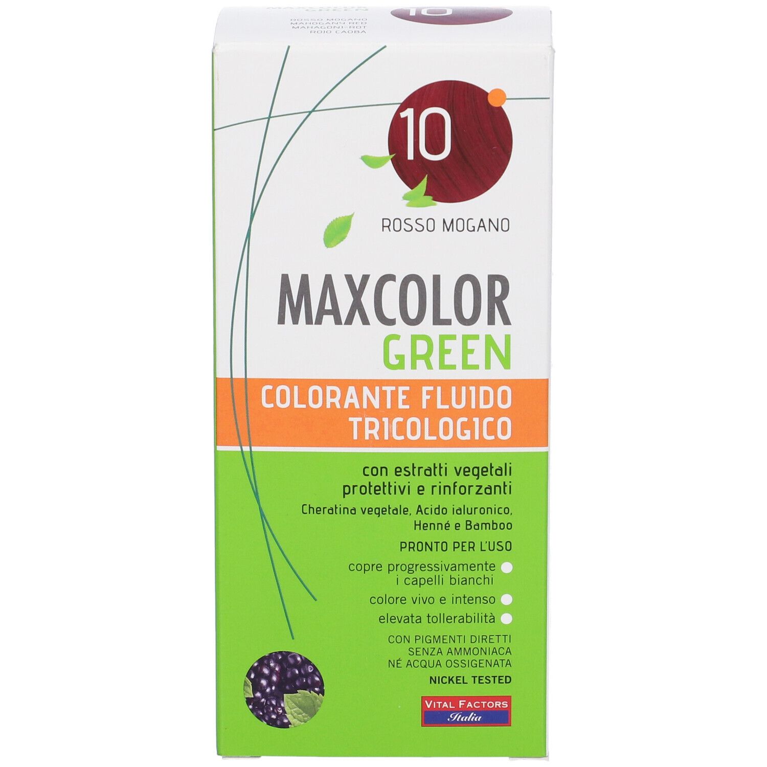 Maxcolor Green 10 Rosso Mogano 75 Ml + Balsamo 15 Ml