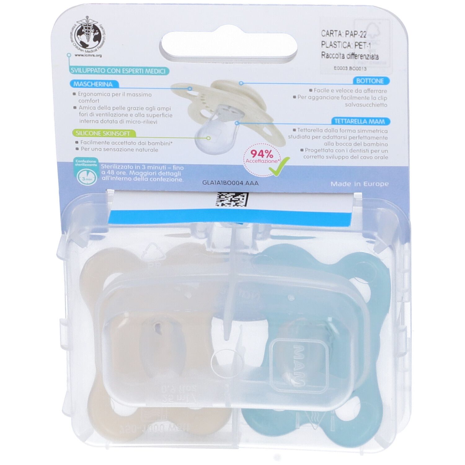 Mam Original 2-6M Matt Silicone Maschio 2X