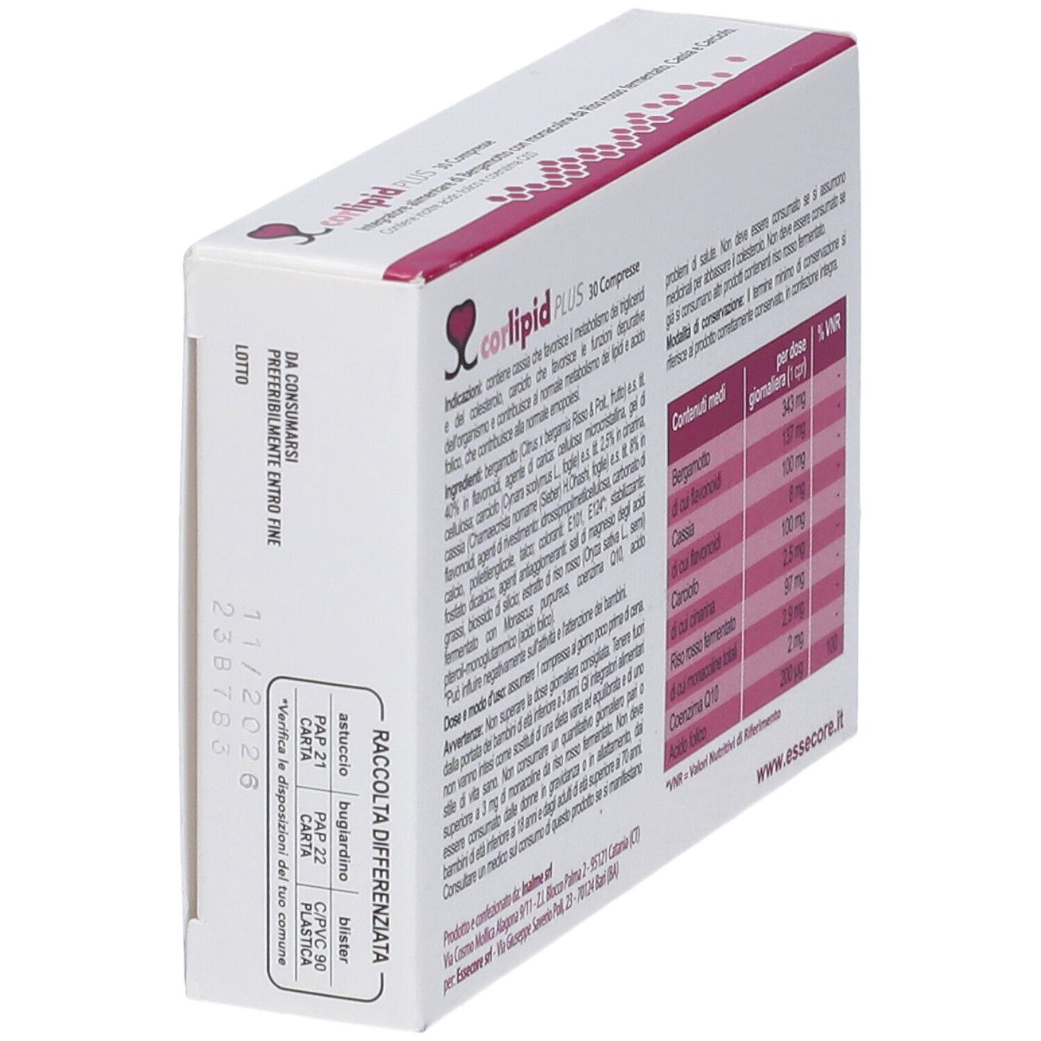 Corlipid Plus 30 Compresse