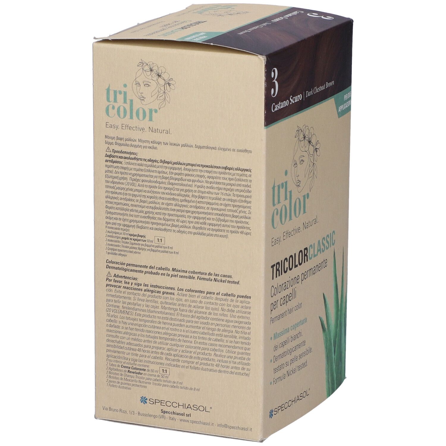 Tricolor Classic 3 Castano Scuro 2 Tubi 50 Ml + 2 Shaker 50 Ml + 4 Bustine 8 Ml