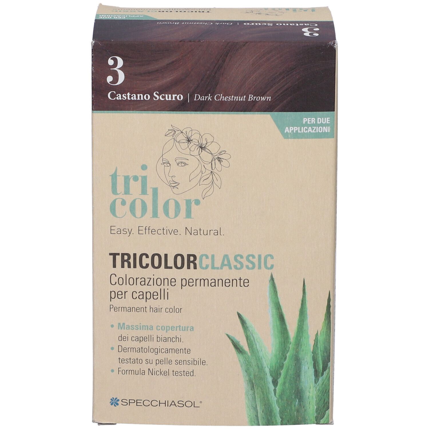 Tricolor Classic 3 Castano Scuro 2 Tubi 50 Ml + 2 Shaker 50 Ml + 4 Bustine 8 Ml