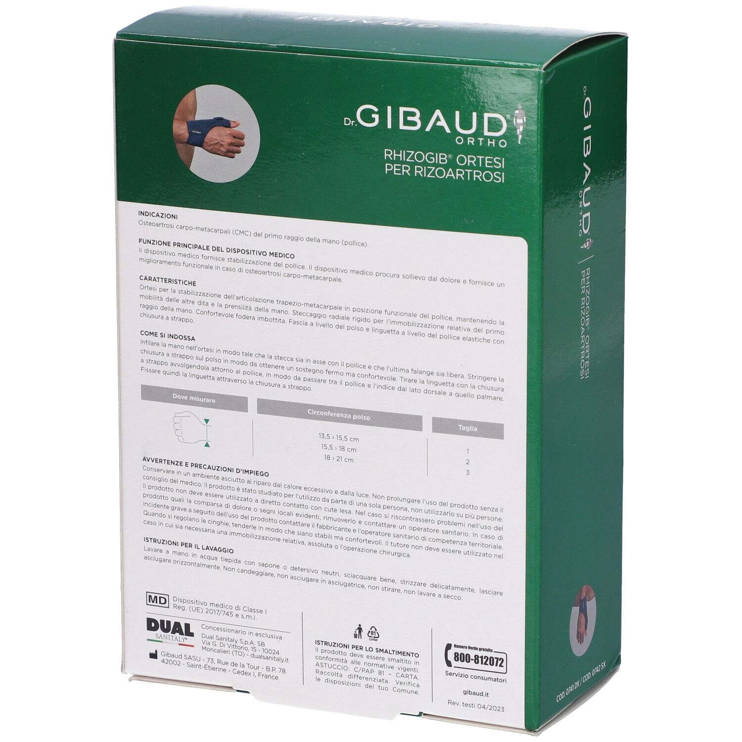 Rhizogib Ortesi Per Rizoartrosi Dr Gibaud Ortho Destra 1