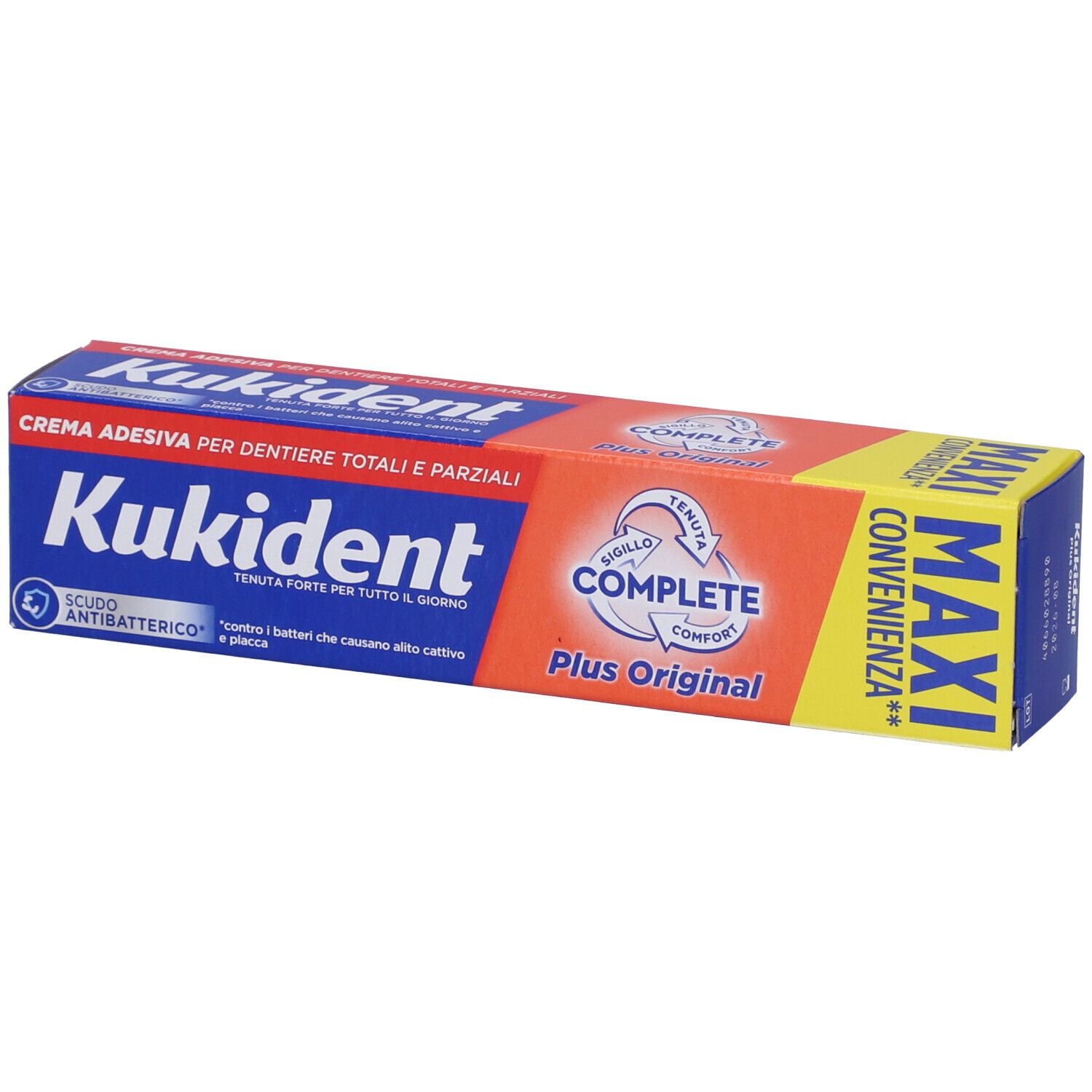 Kukident Complete Plus Original Crema Adesiva Per Dentiere Totali e Parziali Aroma Menta Leggera