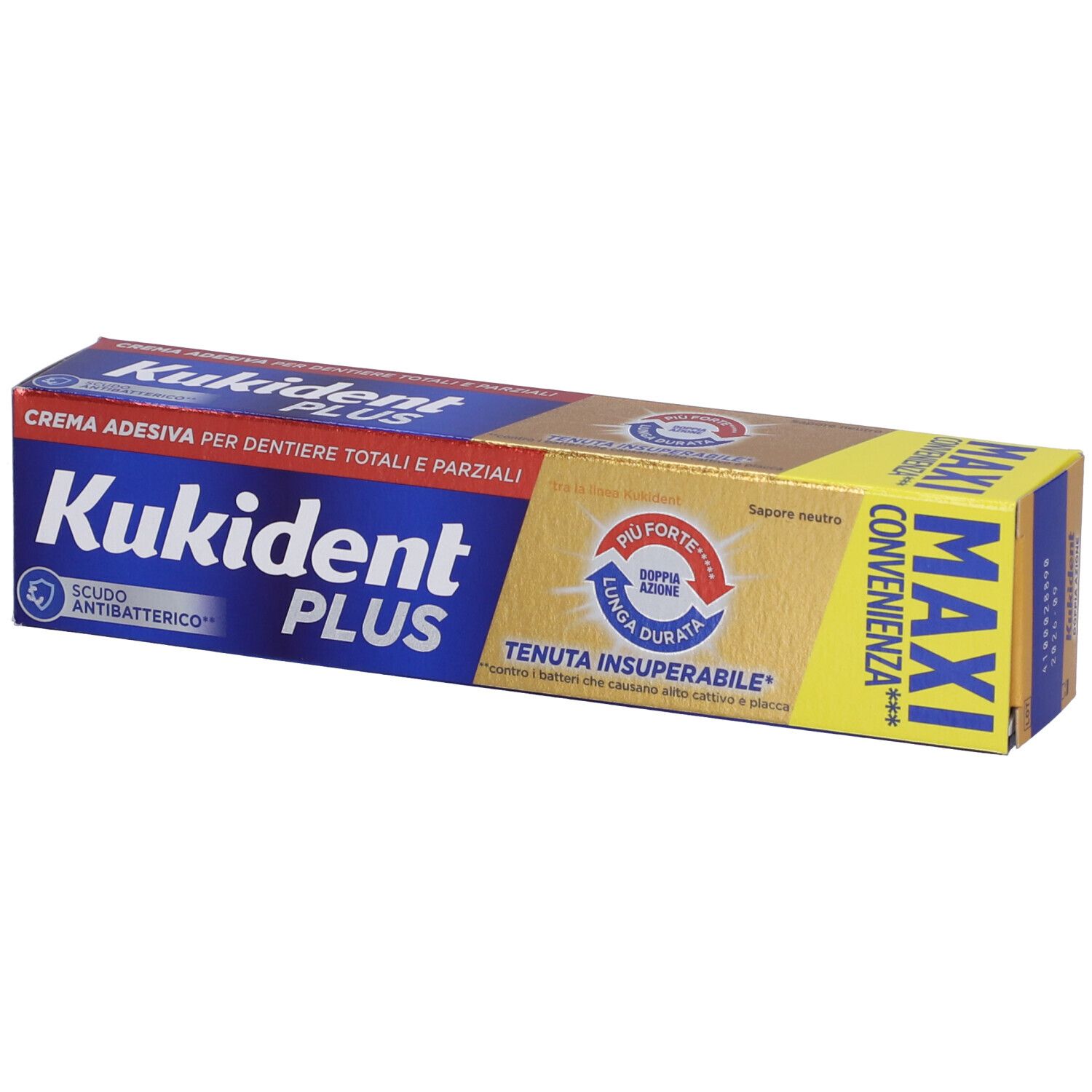 Kukident Plus Doppia Azione Crema Adesiva per Dentiere Totali e Parziali