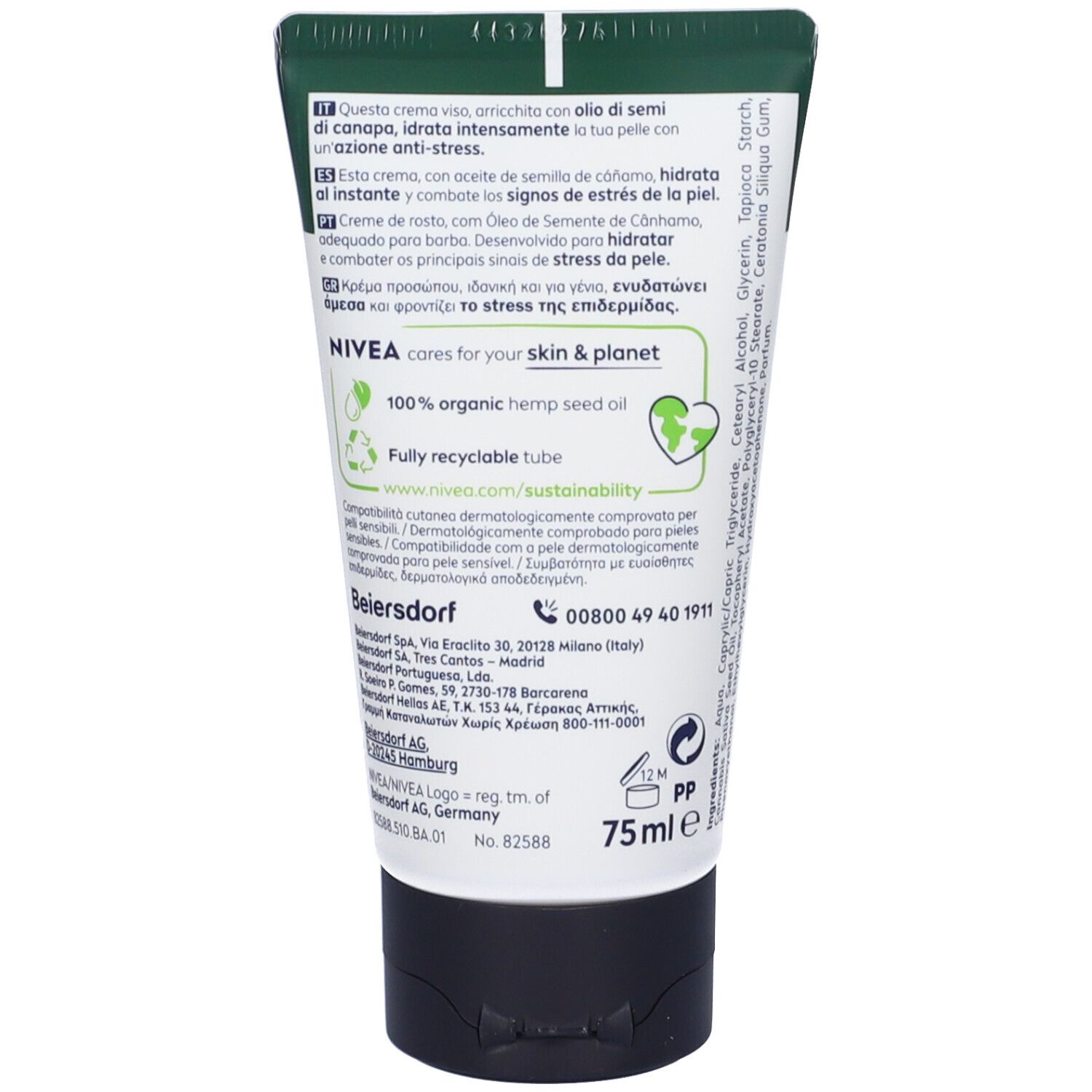 Nivea Men Sensitive Pro Ultra-Calming Crema Idratante 75 ml, Crema viso uomo per pelli sensibili