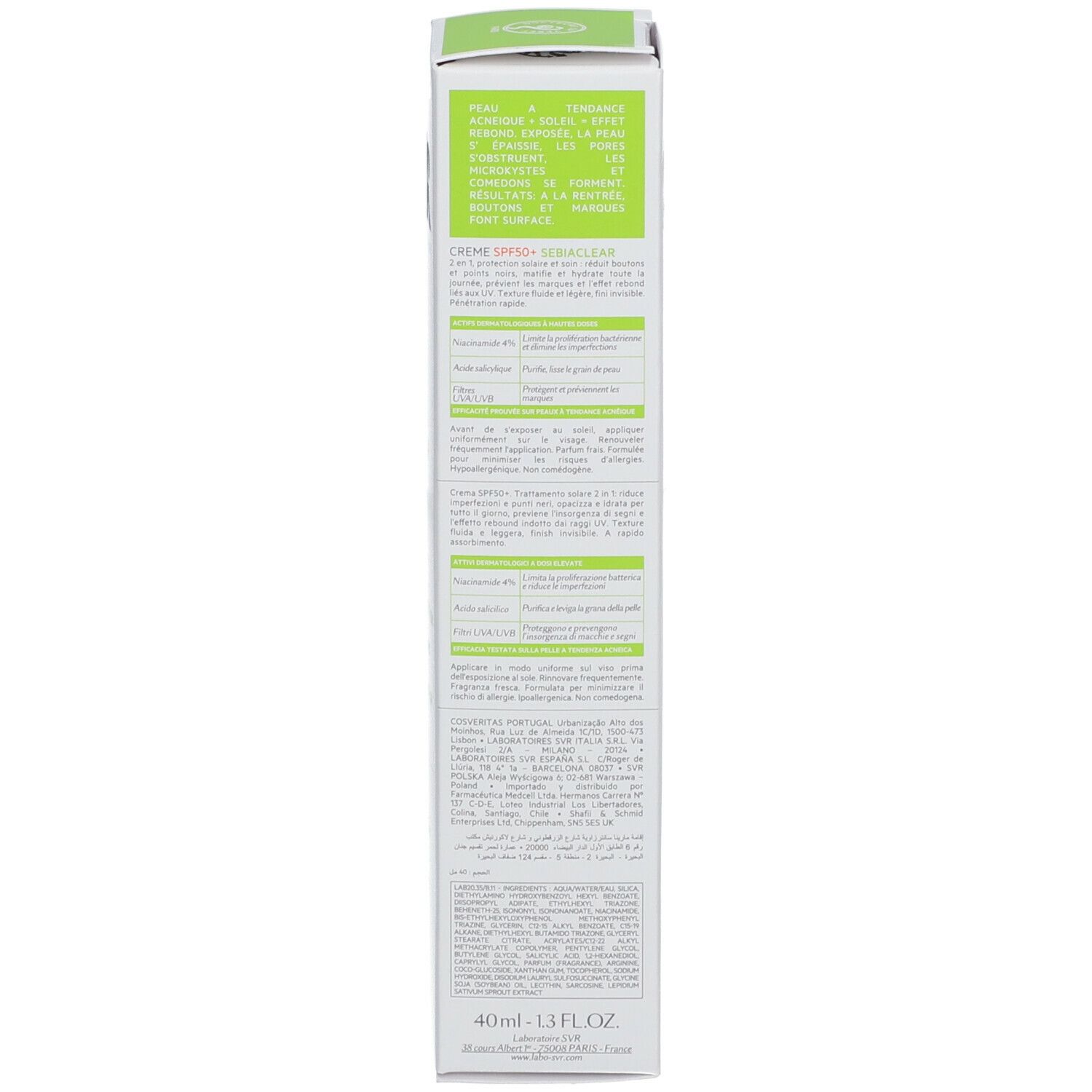 SVR Sebiaclear Creme SPF 50+