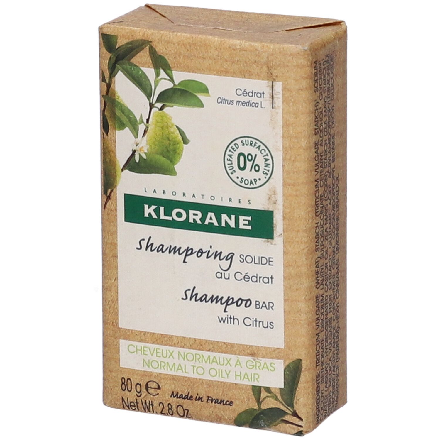 Klorane Shampoo solido al Cedro 80g - Capelli da normali a grassi