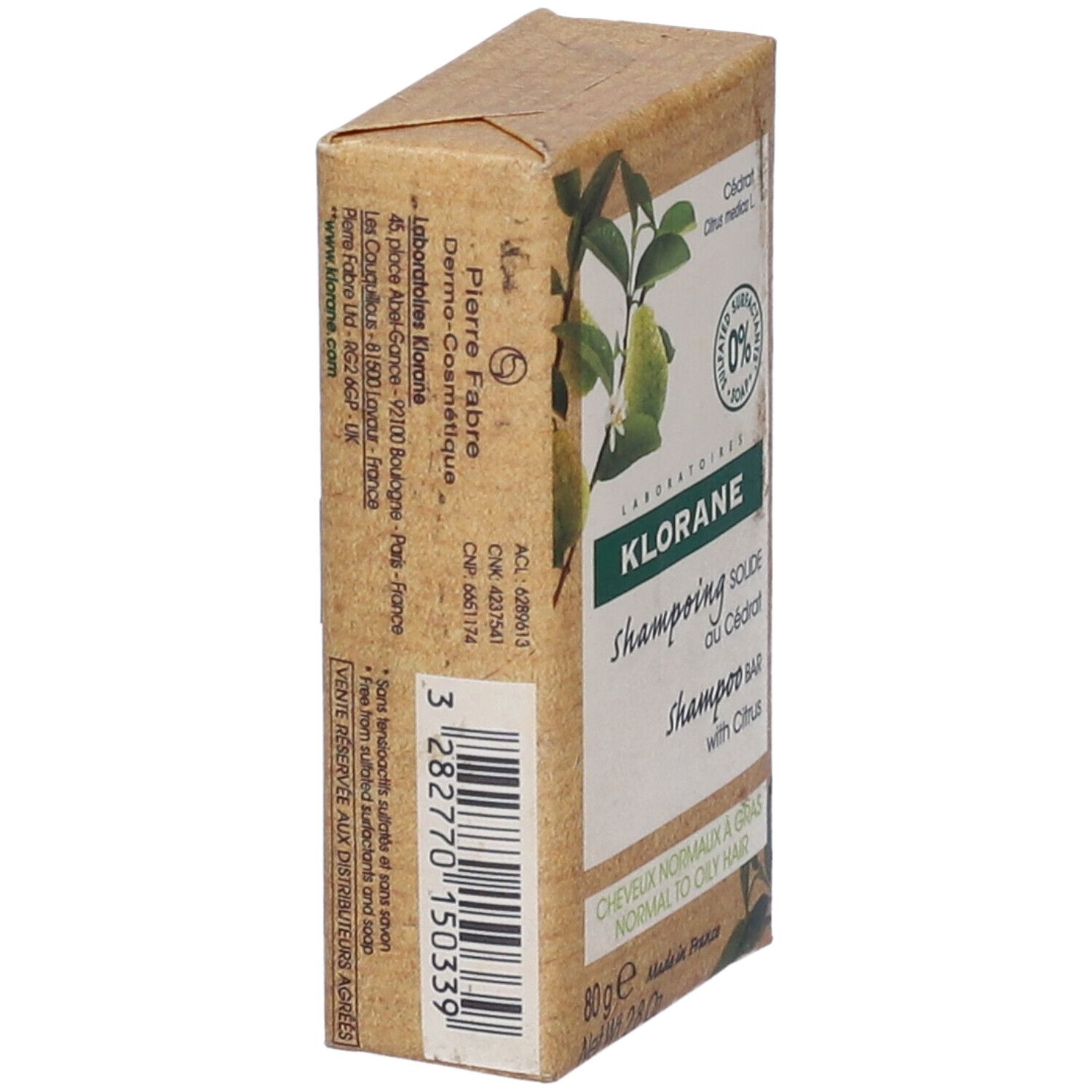 Klorane Shampoo solido al Cedro 80g - Capelli da normali a grassi