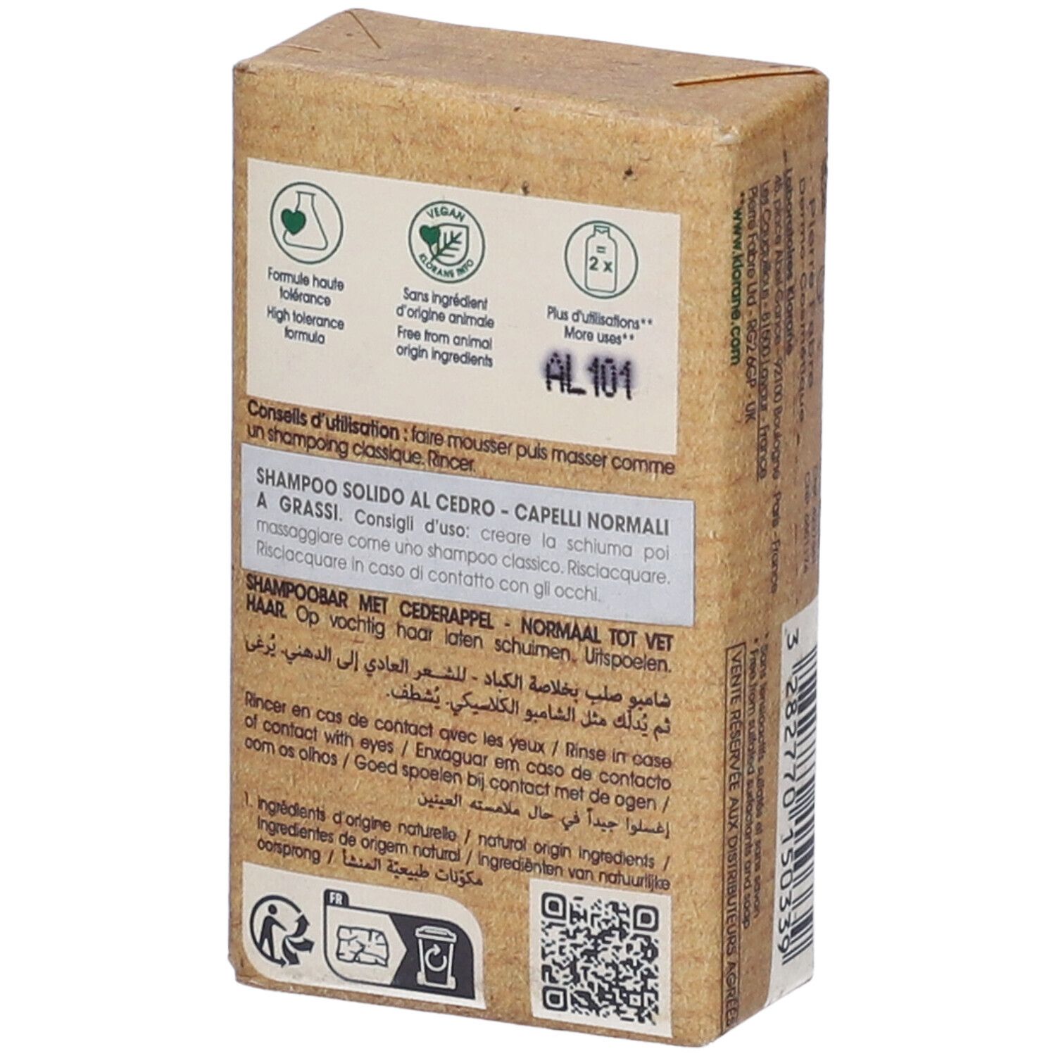 Klorane Shampoo solido al Cedro 80g - Capelli da normali a grassi
