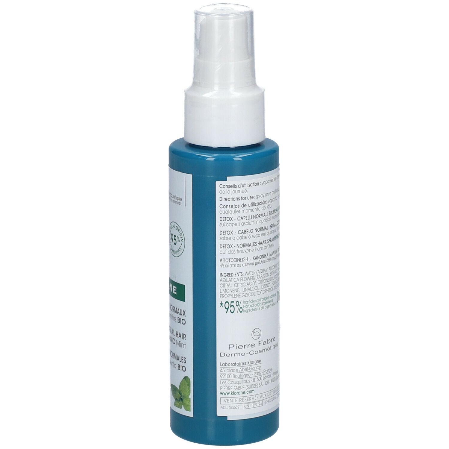 Klorane Spray alla Menta BIO 200ml - Detox, capelli purificati