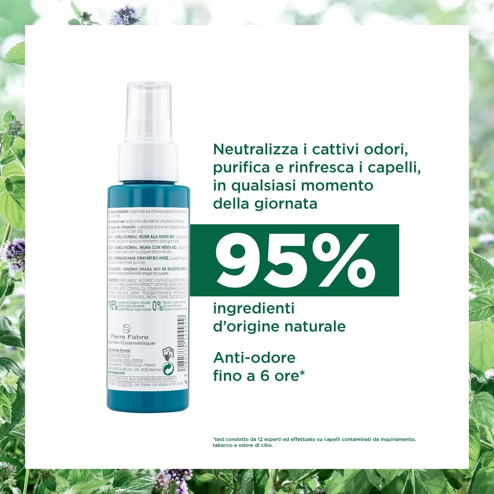 Klorane Spray alla Menta BIO 200ml - Detox, capelli purificati