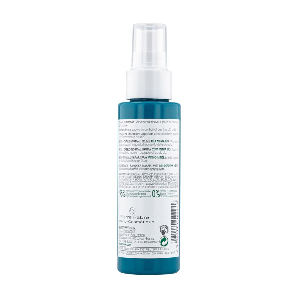 Klorane Spray alla Menta BIO 200ml - Detox, capelli purificati