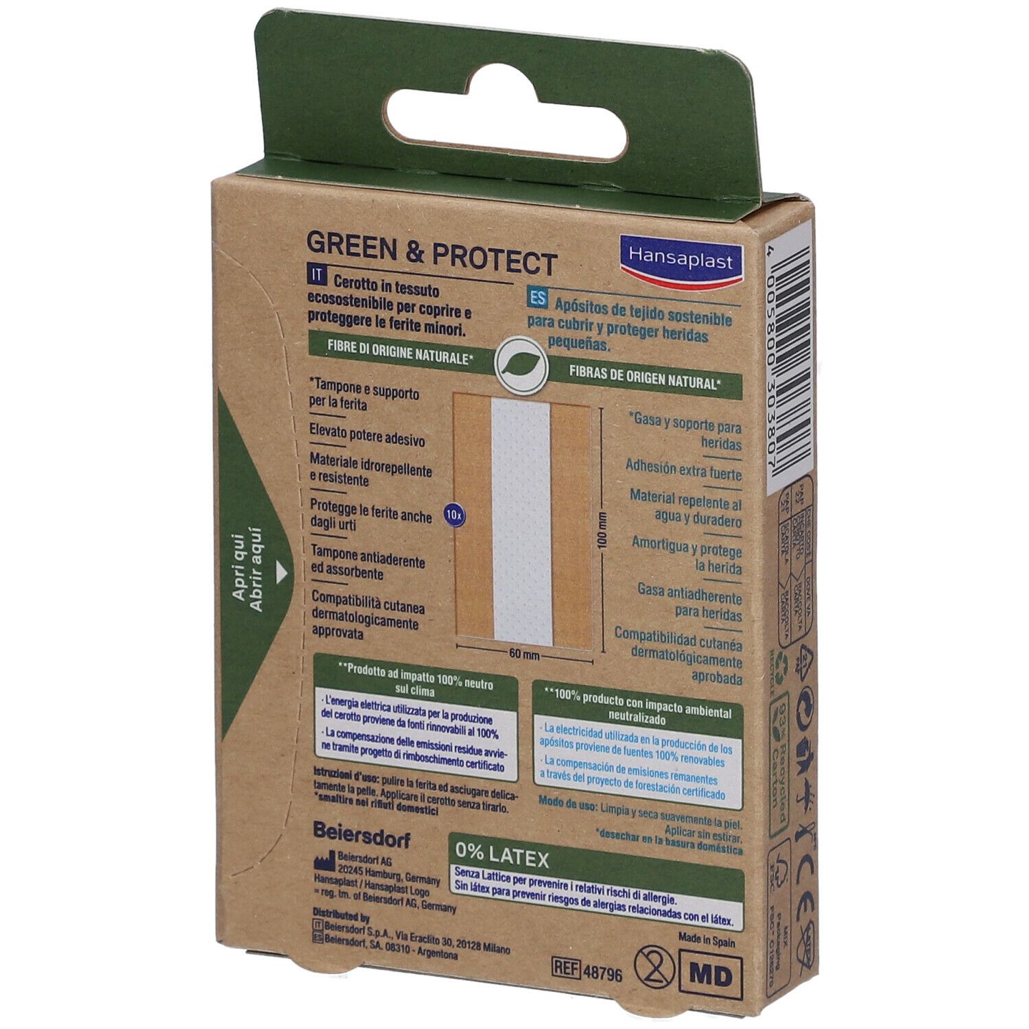 Hansaplast  Green & Protect (1 m x 6 cm) - risparmia il 10% con il codice: NI10