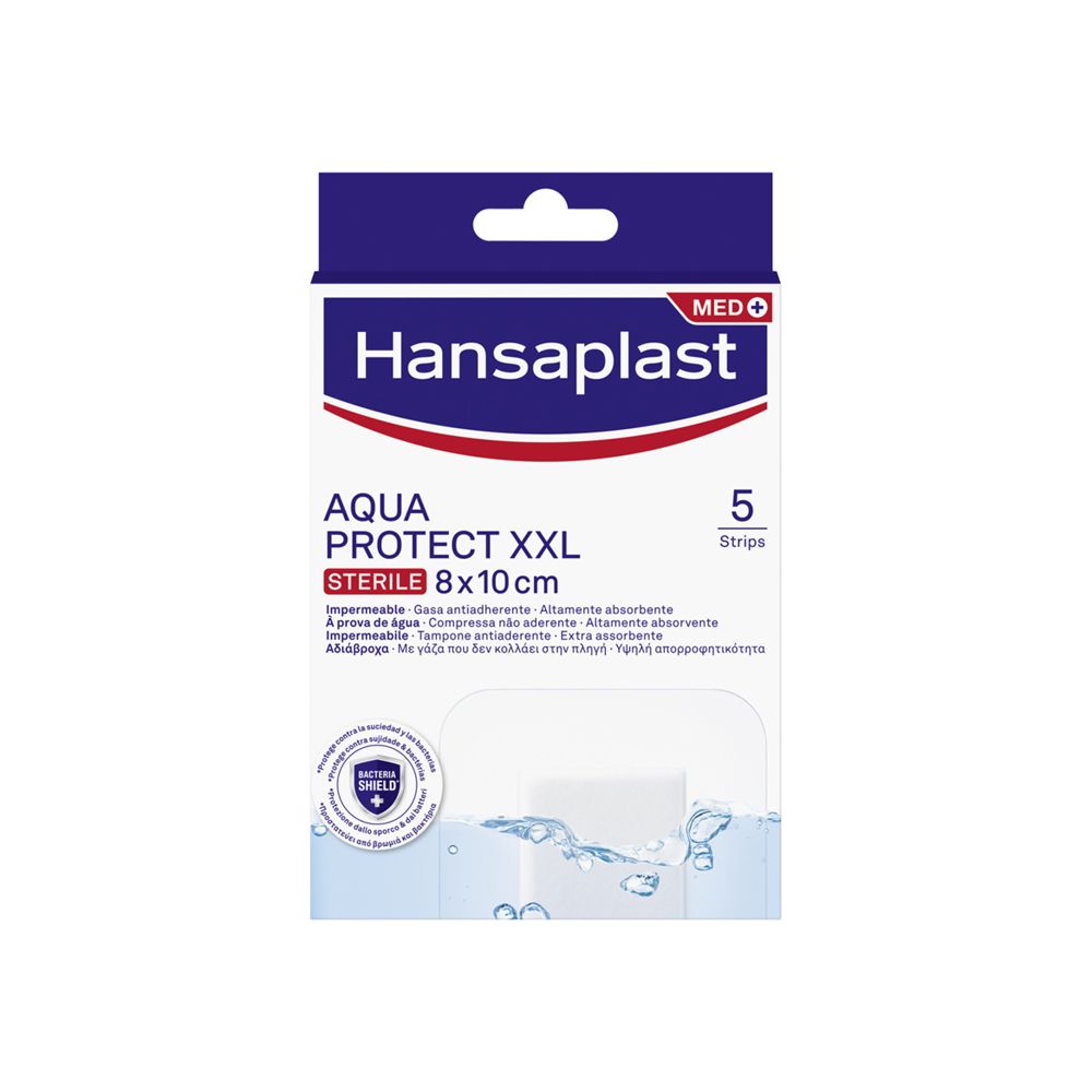 Hansaplast Cerotti Aqua Protect XXL, Cerotti impermeabili per grandi ferite, 5 pezzi da 8 x 10 cm - risparmia il 10% con il codice: NI10