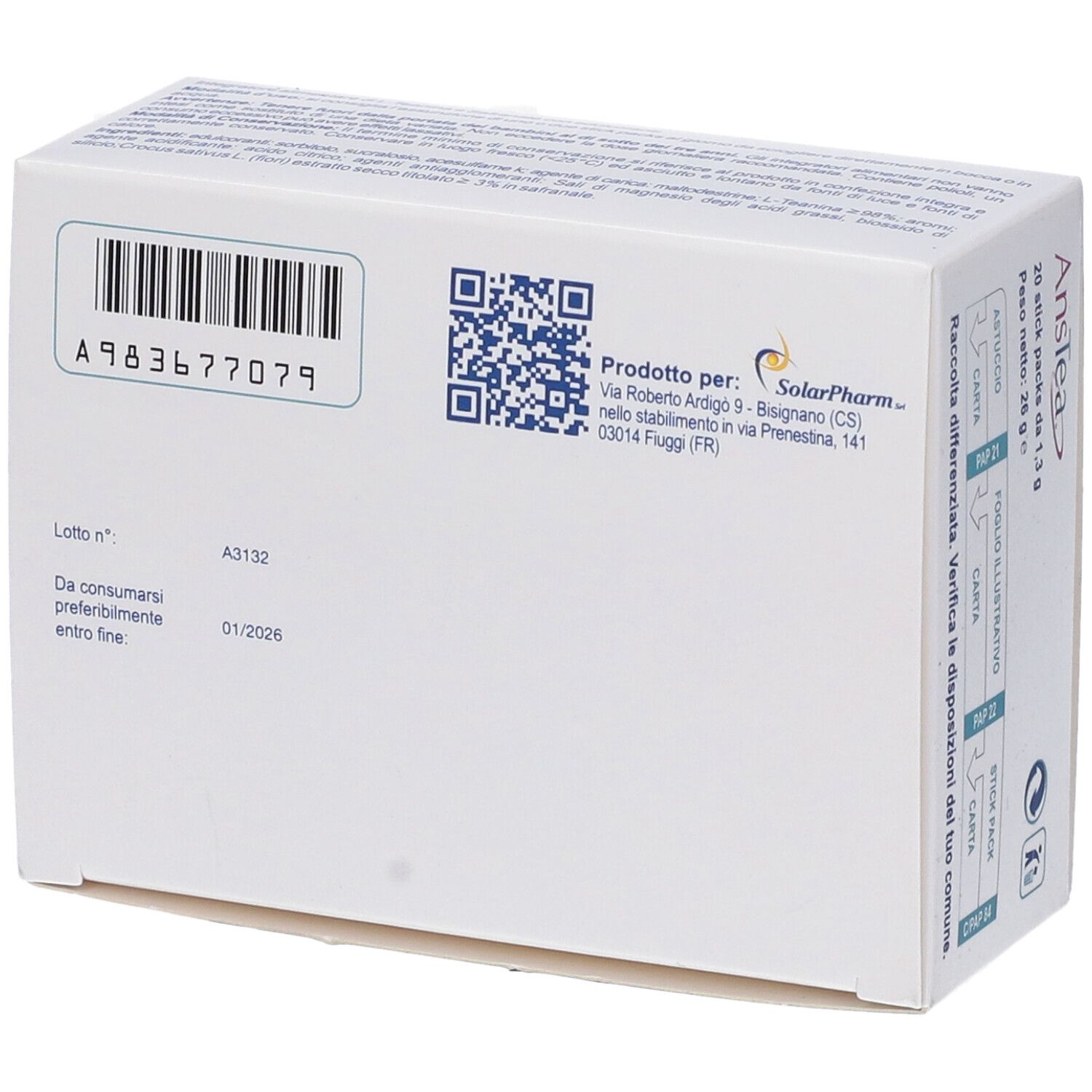 Anstea 20Stick Orosolubili