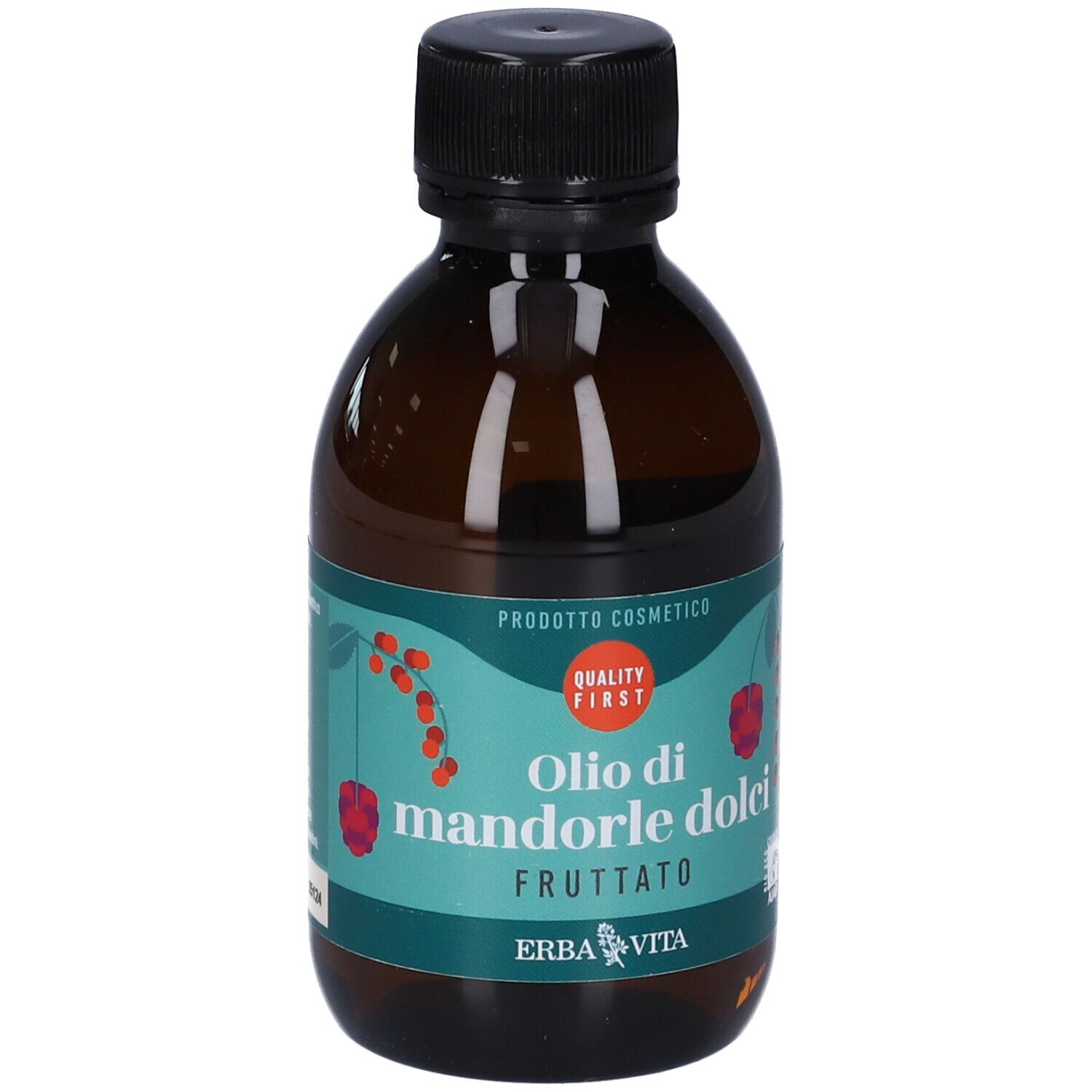 Flacone marrone con tappo nero. Etichetta con nome del prodotto, logo e indicazione del volume: 200 ml.