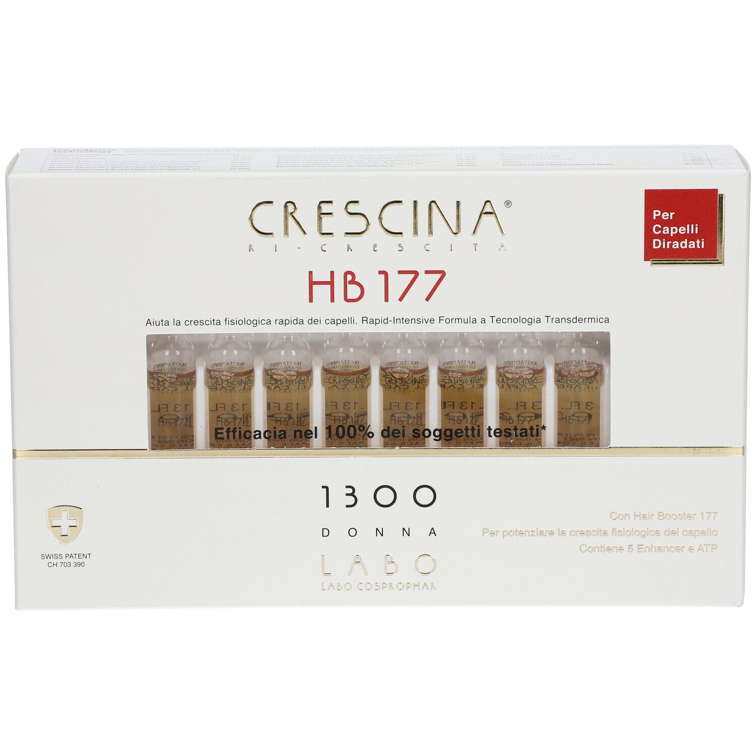 Confezione di CRESCINA HB 177 1300 Donna con fiale. Per capelli diradati.
