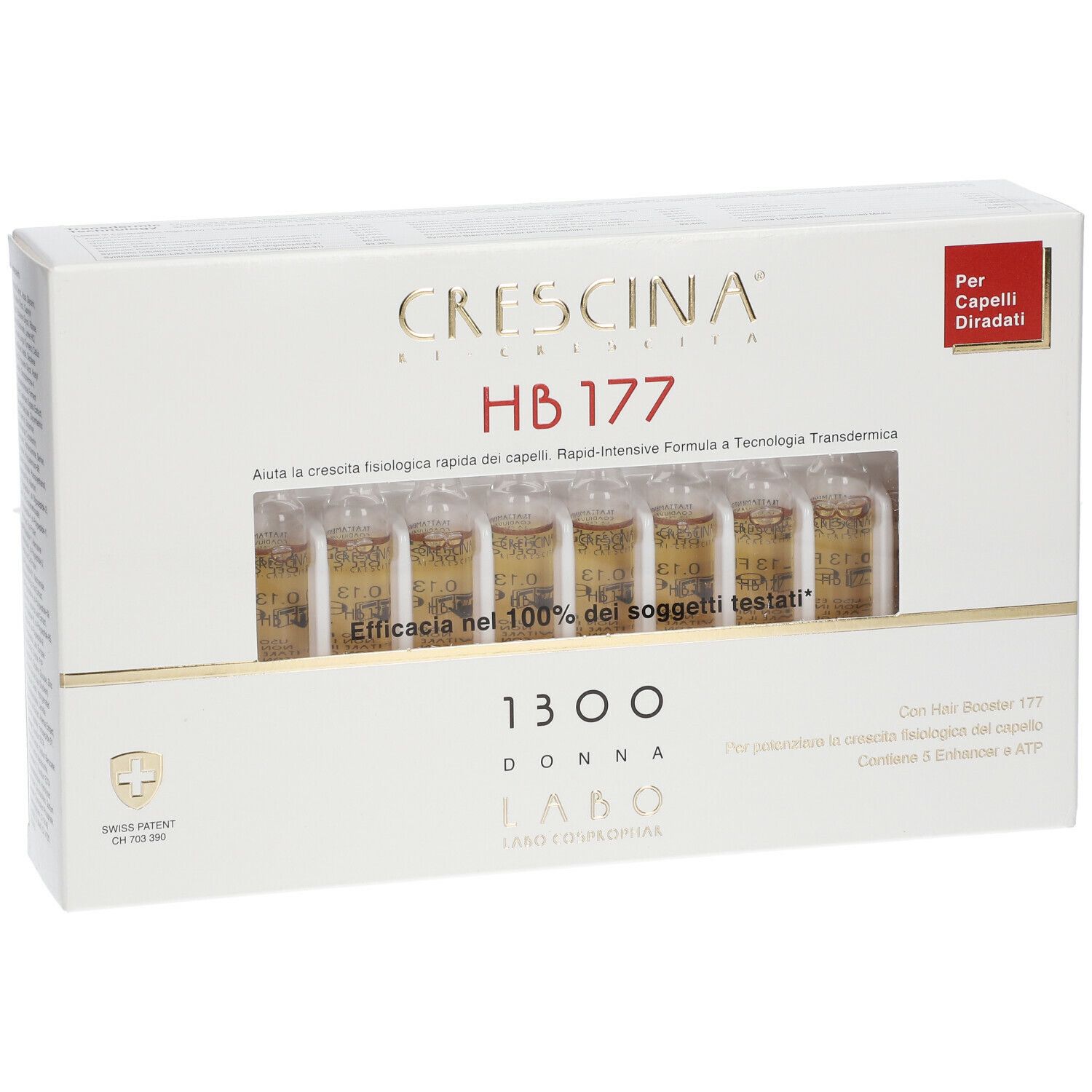 Confezione di CRESCINA HB 177 1300 Donna con fiale. Per capelli diradati.