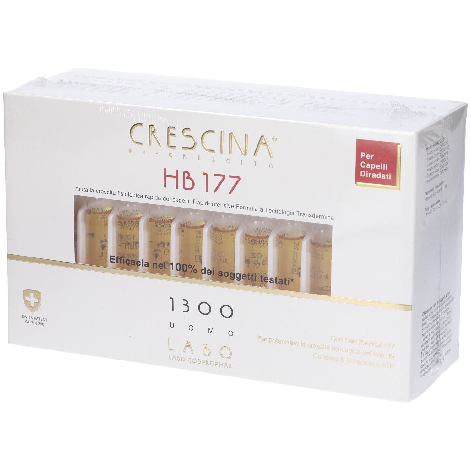 CRESCINA® Transdermic Ri-Crescita HB 177 1300 Uomo 40 Fiale