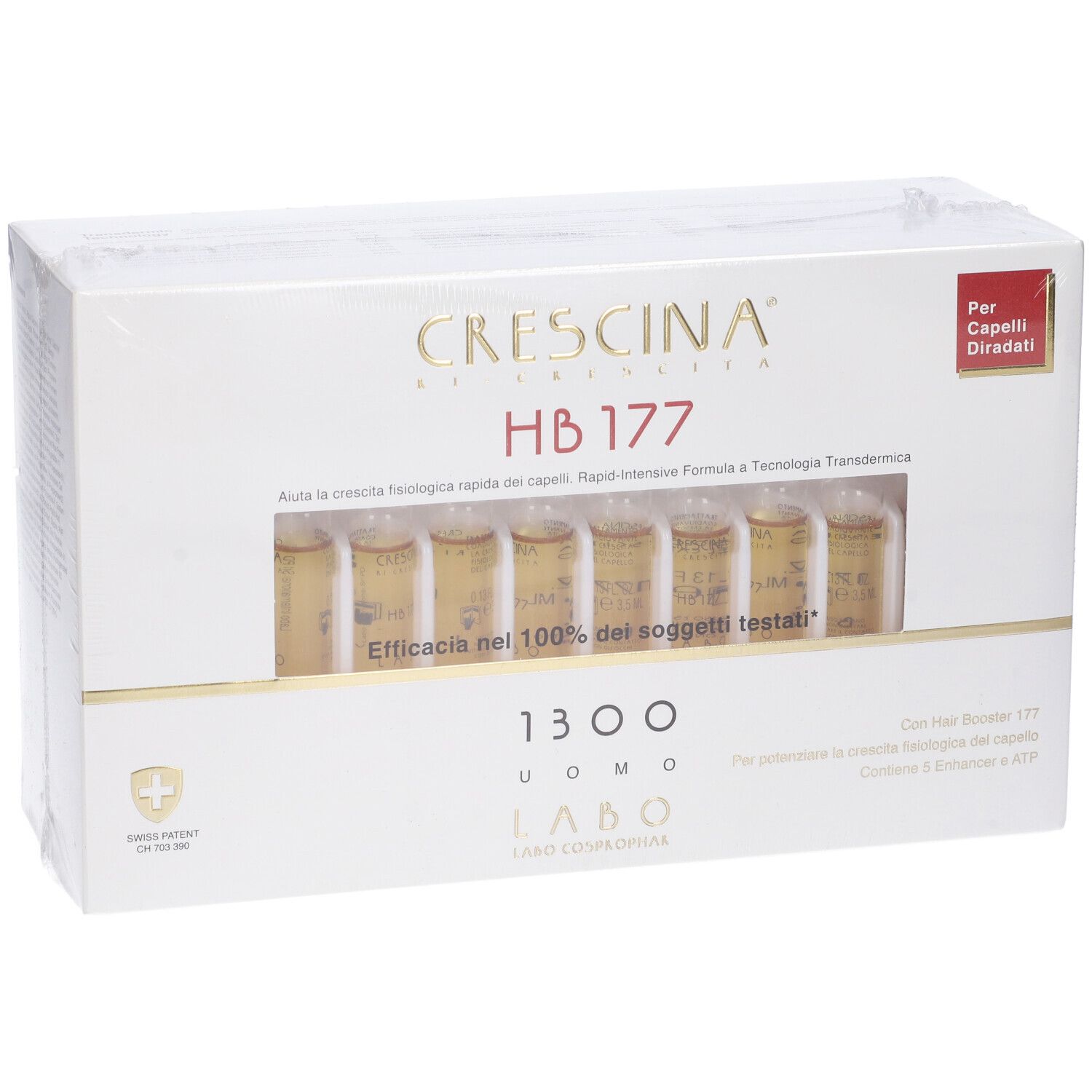 CRESCINA® Transdermic Ri-Crescita HB 177 1300 Uomo 40 Fiale