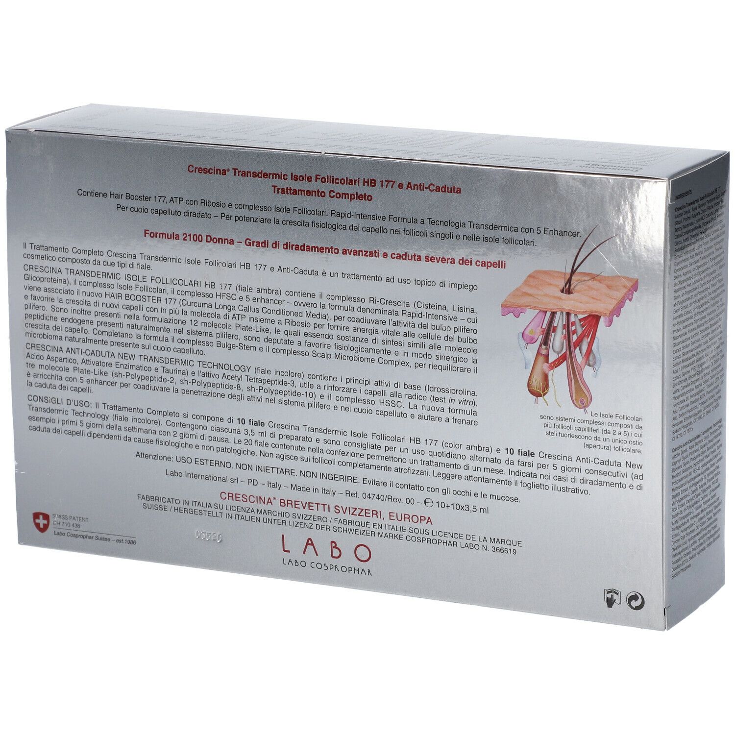 Retro confezione CRESCINA HB 177, anti-caduta, 2100 Donna. Testo e illustrazioni.