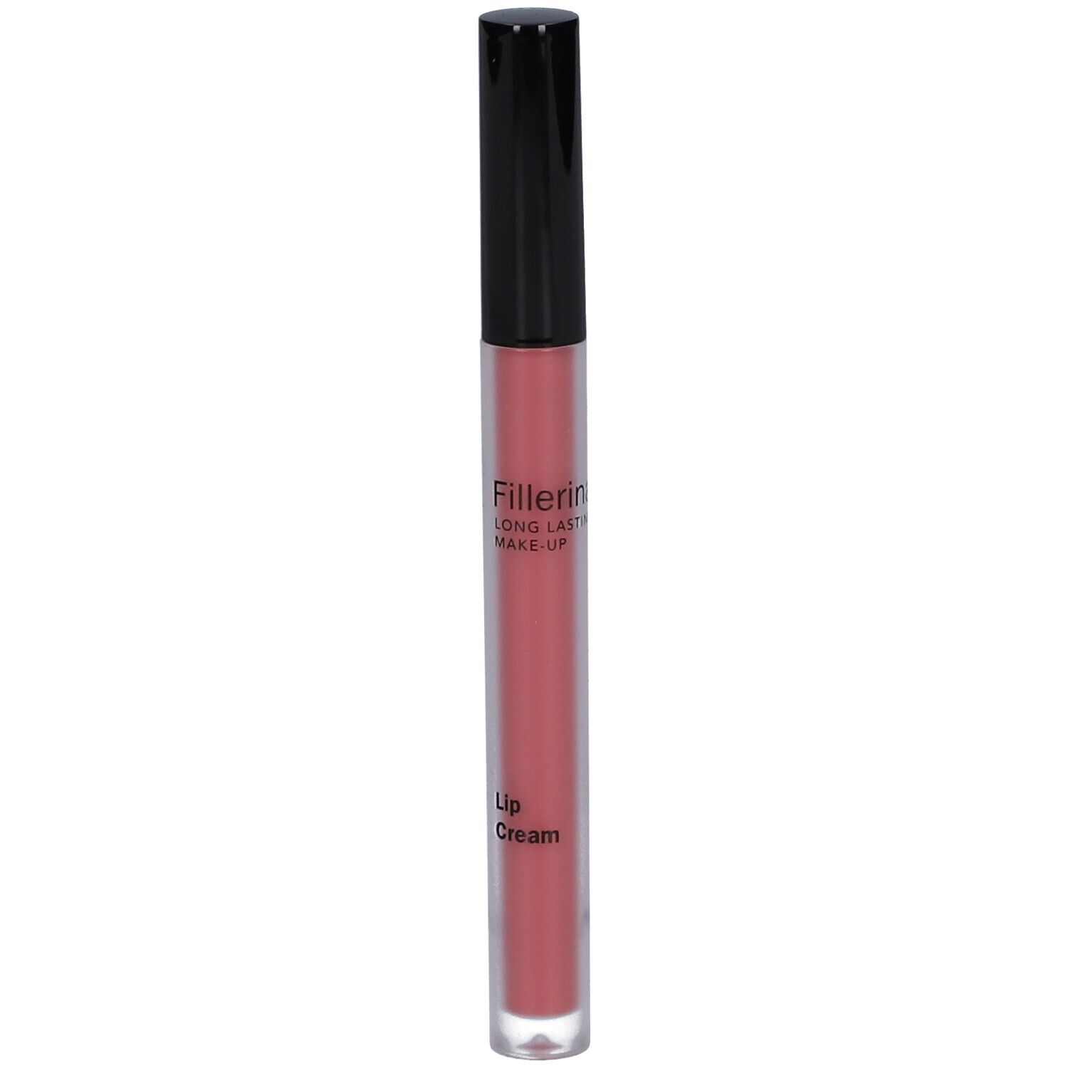 Crema labbra con tappo nero. Scritta Fillerina Long Lasting Make-up. Tonalità rosa.