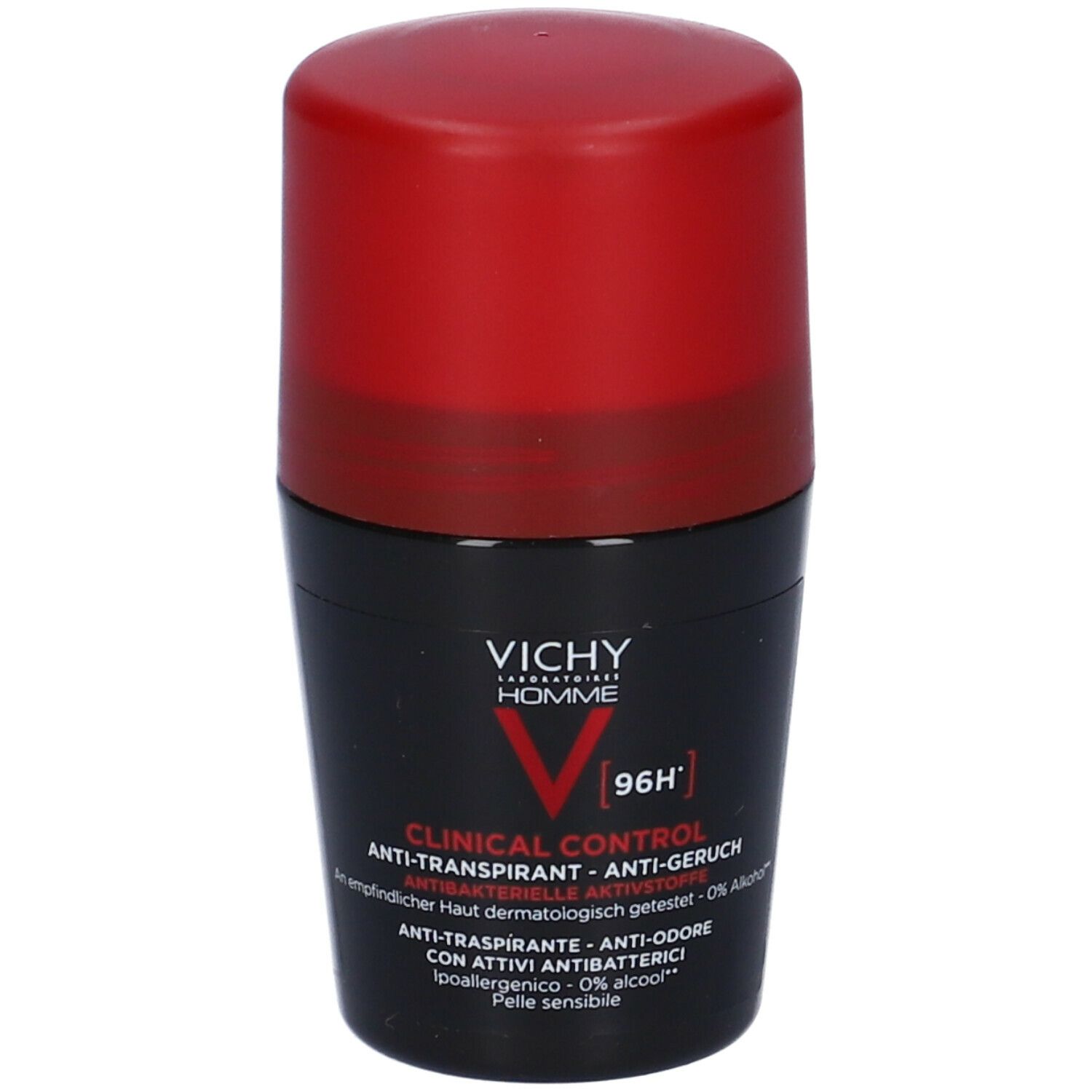 Vichy Homme Clinical Control Deodorante Roll -On 96H Anti -Traspirante No Alcool.  Ipoallergenico. Anti -Batterico. 50 ml