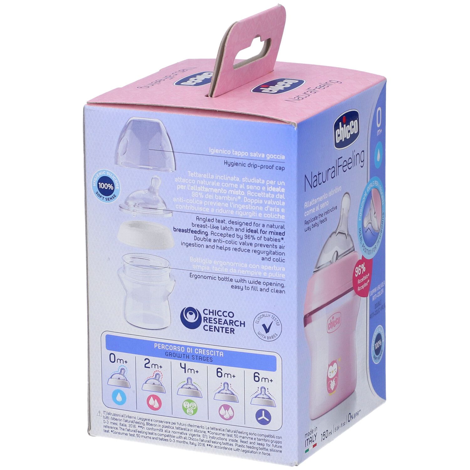 Chicco Naturalfeeling Biberon 0M+ 150ml Flusso Lento Bimba