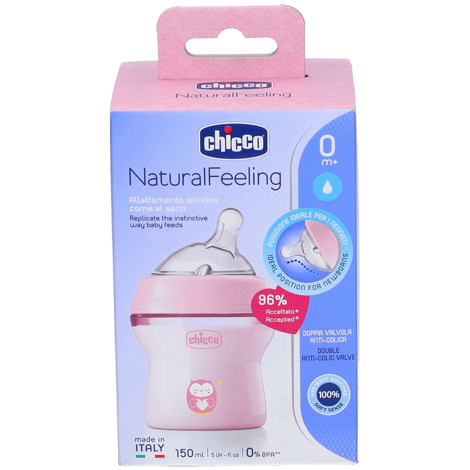 Chicco Naturalfeeling Biberon 0M+ 150ml Flusso Lento Bimba