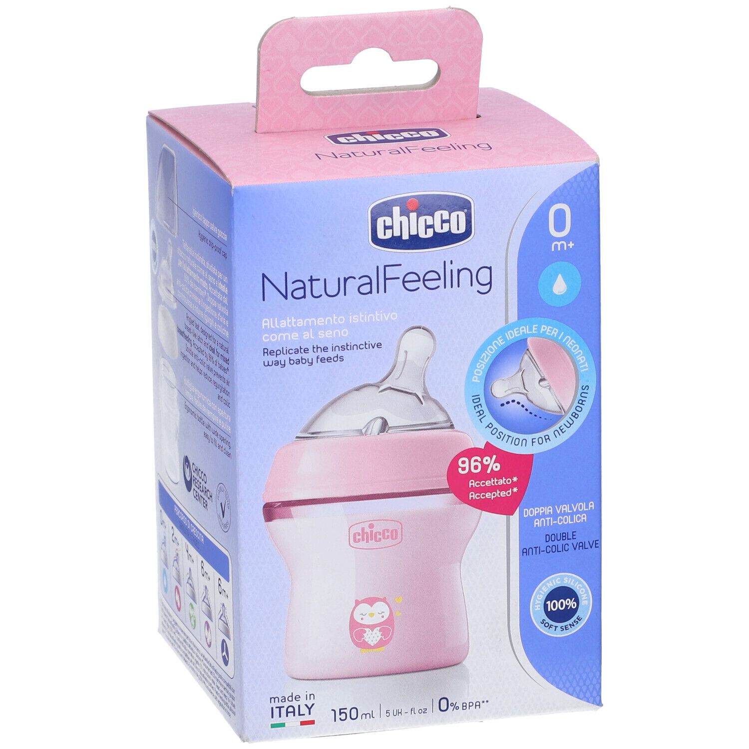 Chicco Naturalfeeling Biberon 0M+ 150ml Flusso Lento Bimba