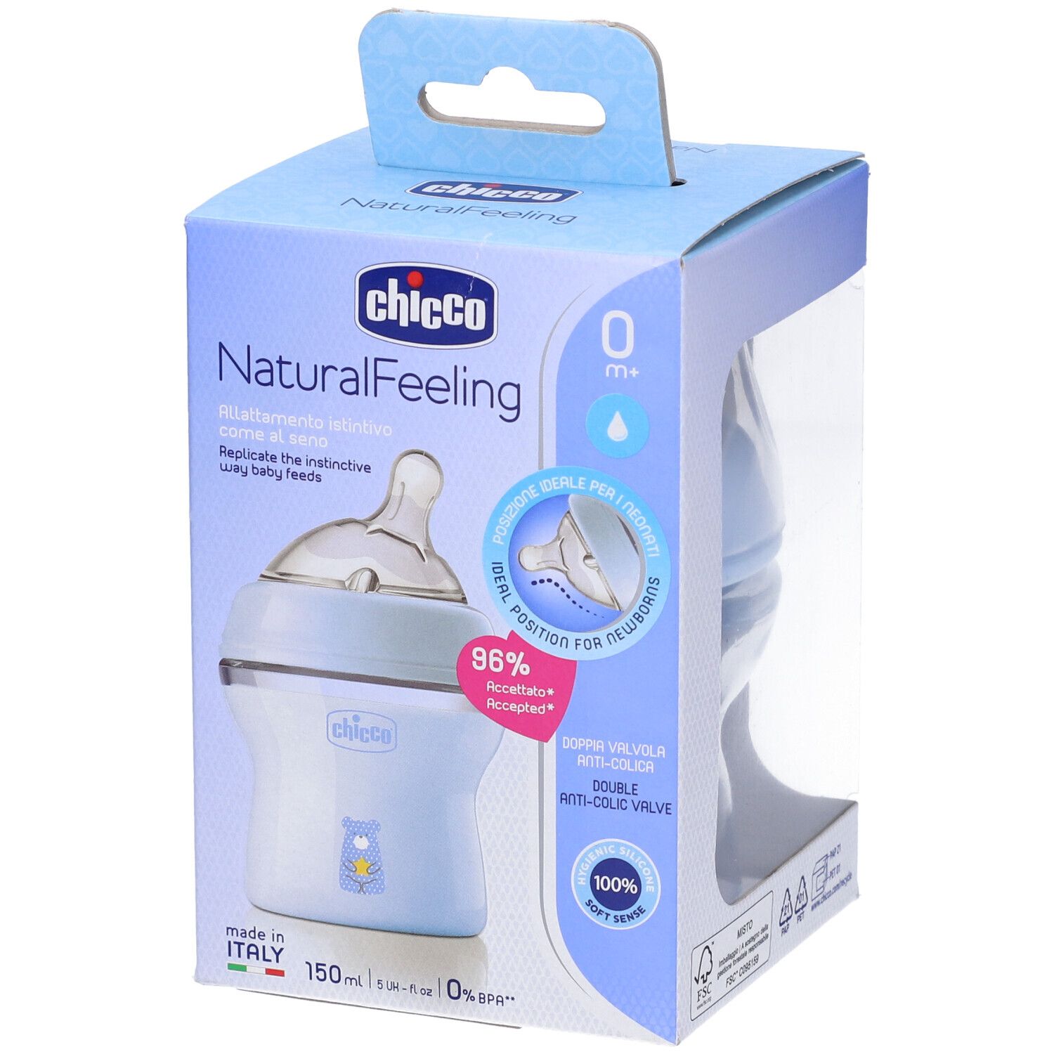Chicco Naturalfeeling Biberon 0M+ 150ml Flusso Lento Bimbo