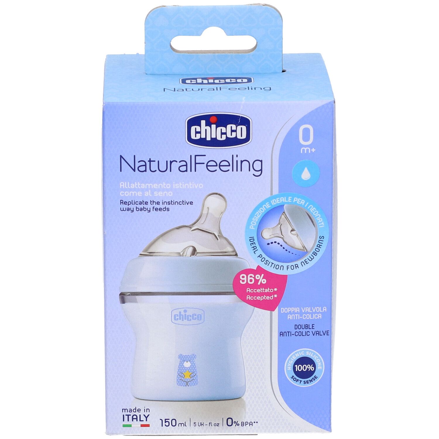 Chicco Naturalfeeling Biberon 0M+ 150ml Flusso Lento Bimbo