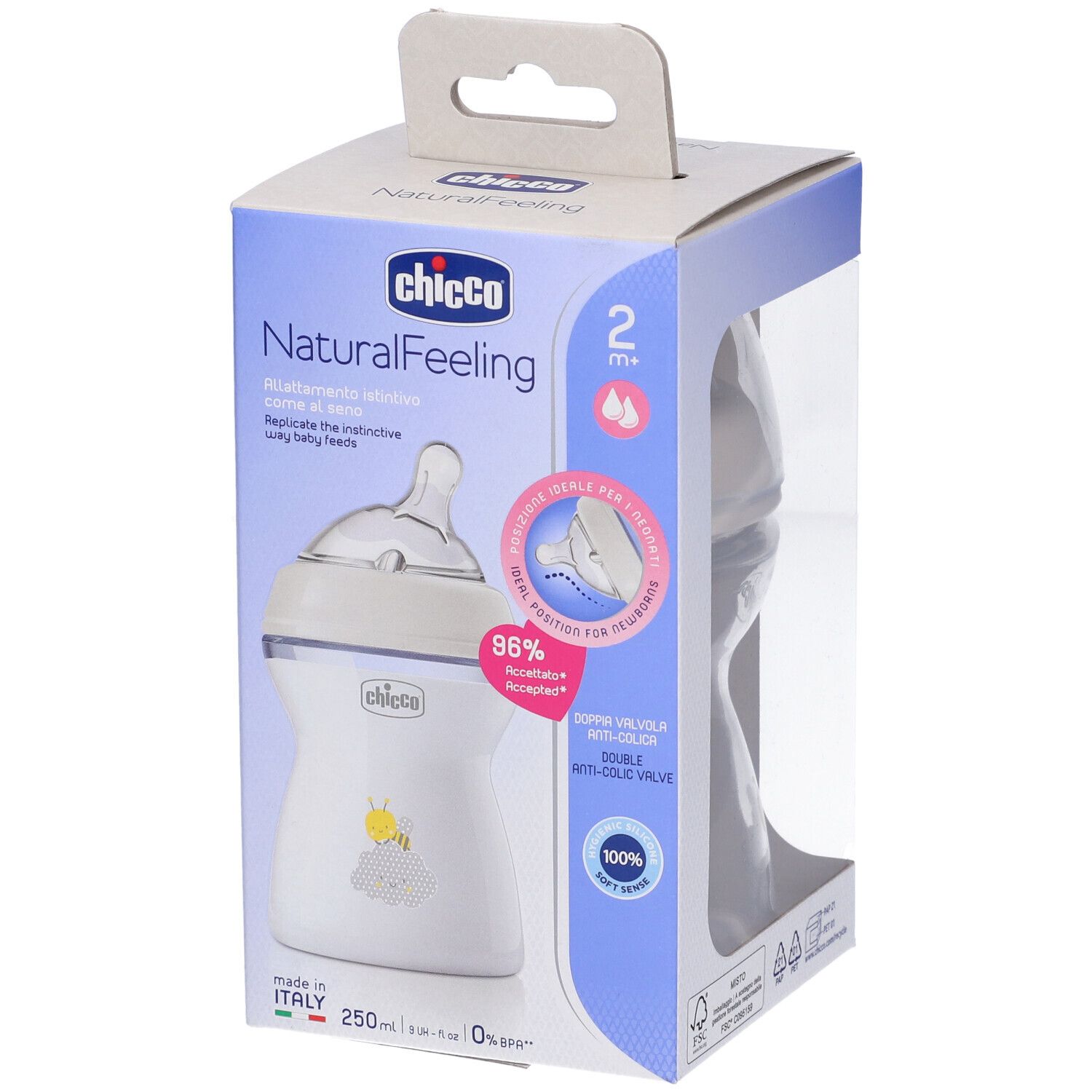 Chicco Biberon Nat Feel Pp 2M+ 250 Ml Unisex