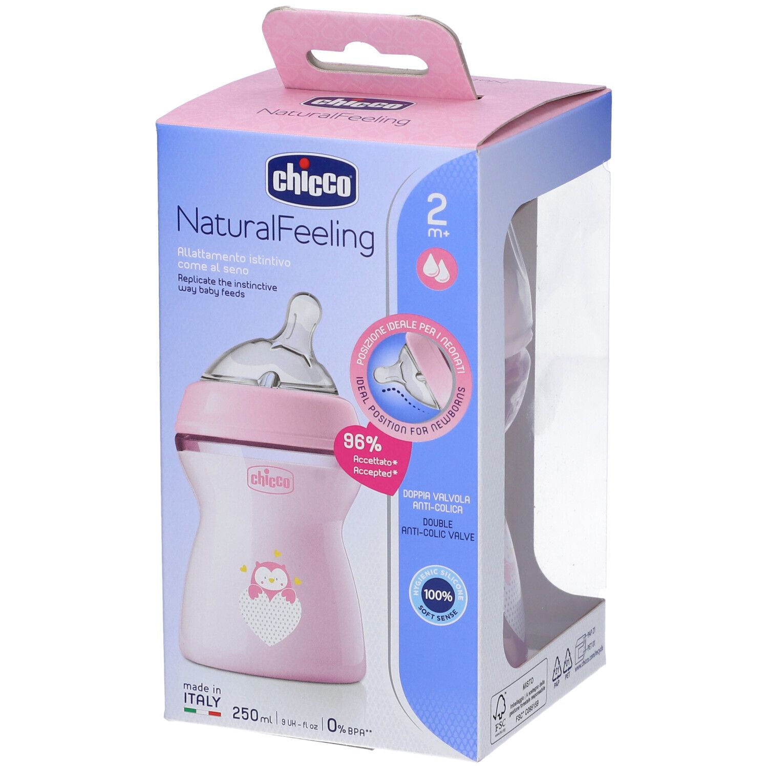 Chicco Biberon Nat Feel Pp 2M+ 250 Ml Bimba