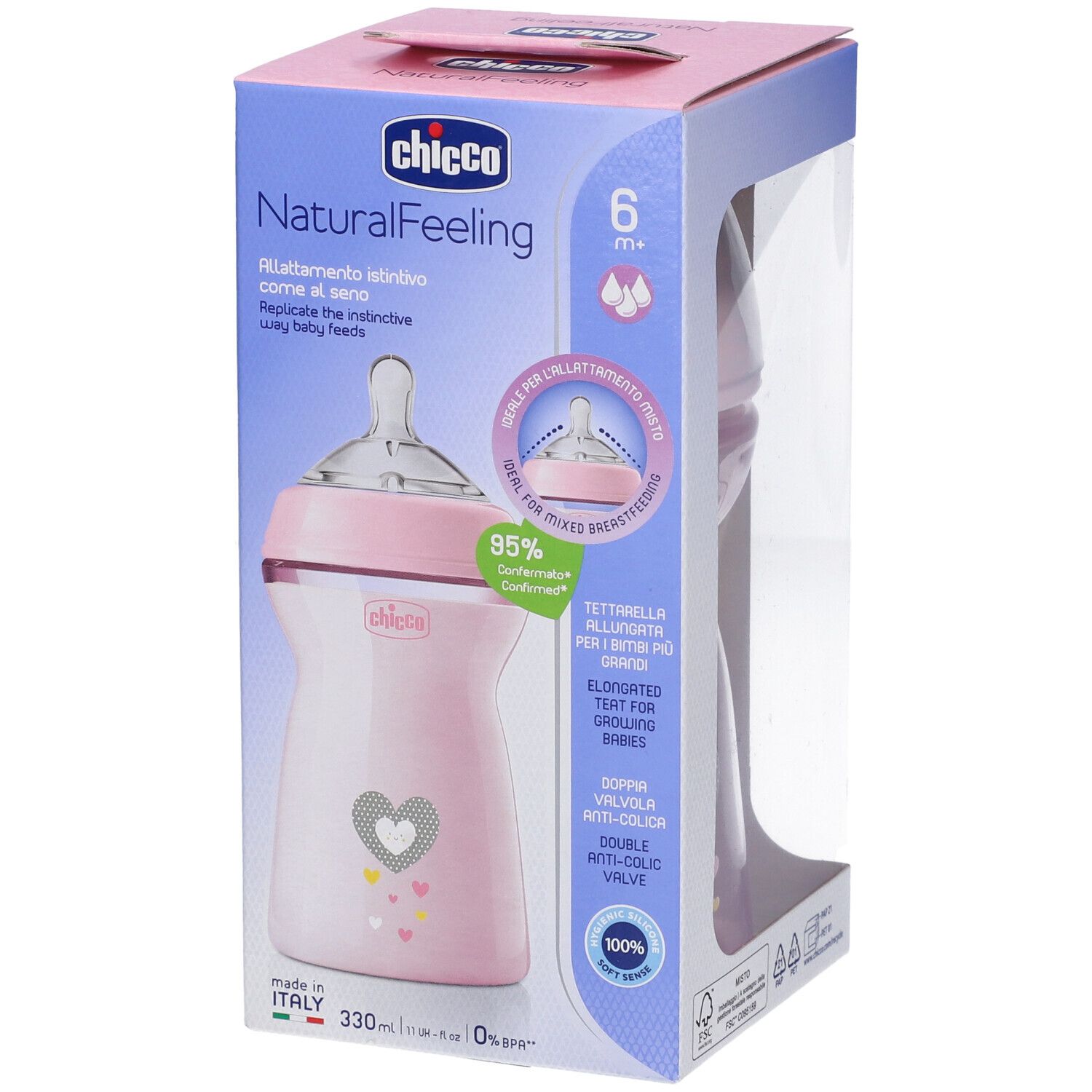Chicco Biberon Nat Feel Pp 6M+ 330 Ml Bimba