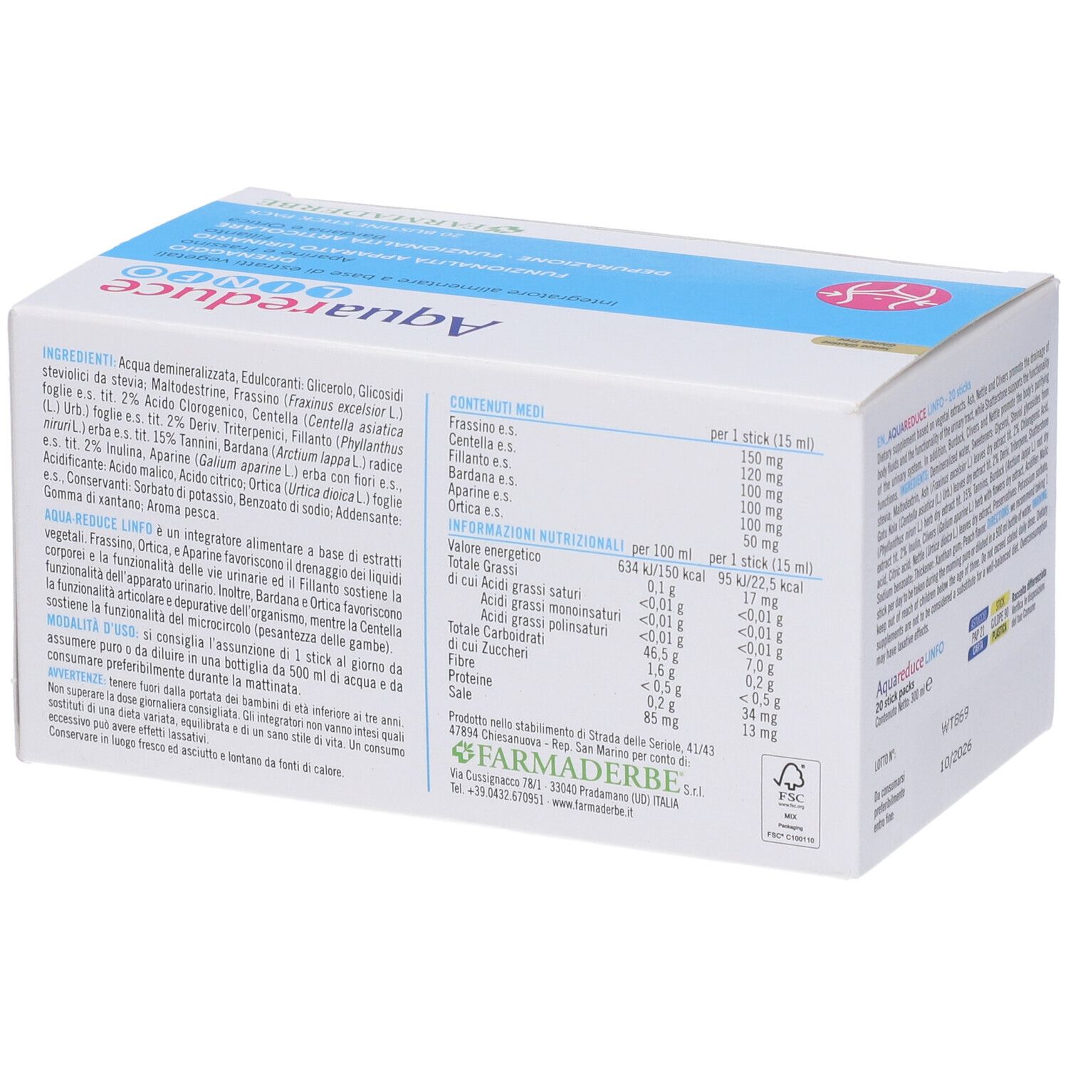 Aqua Reduce Linfo 20 Stick Da 15 Ml