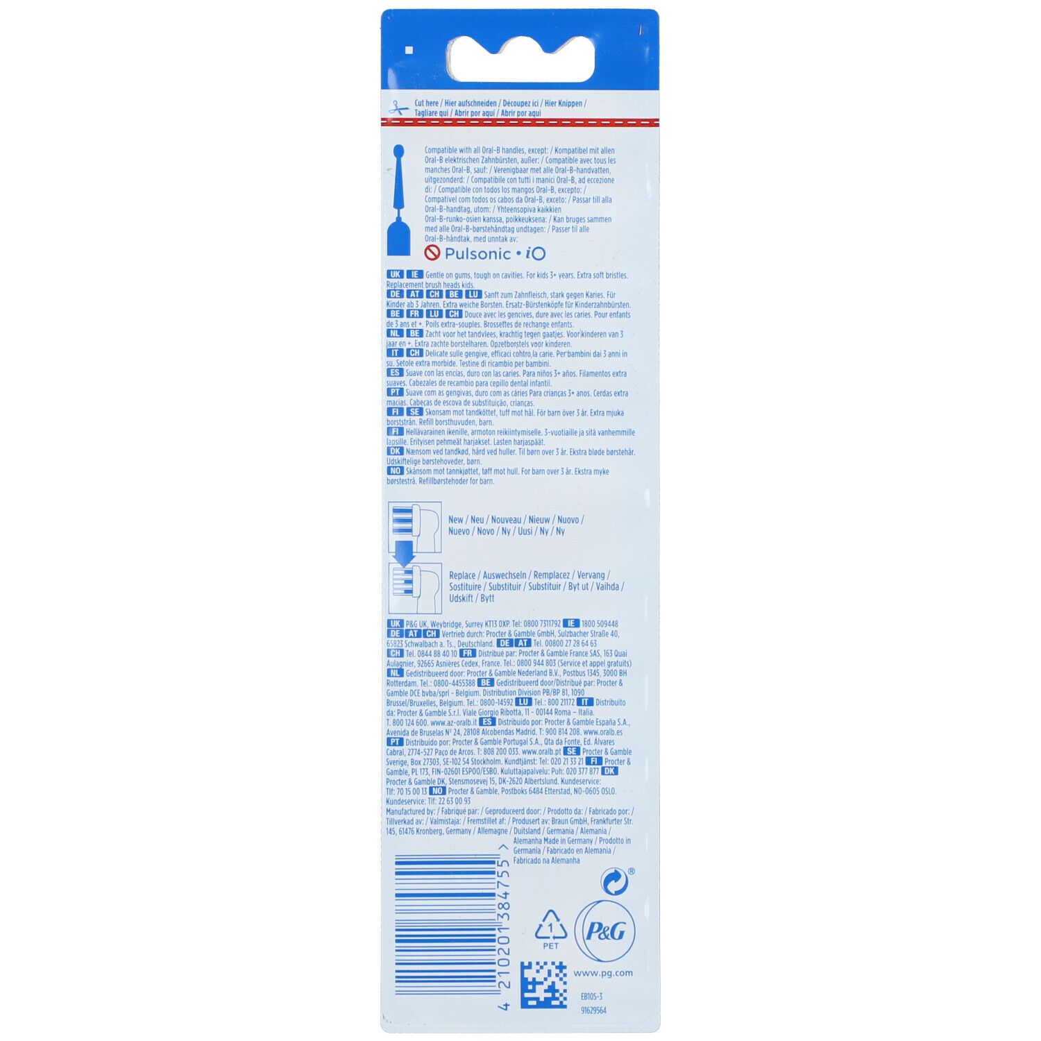 Braun Oral-B Ricambio Spazzolino Elettrico Kids Eb10s