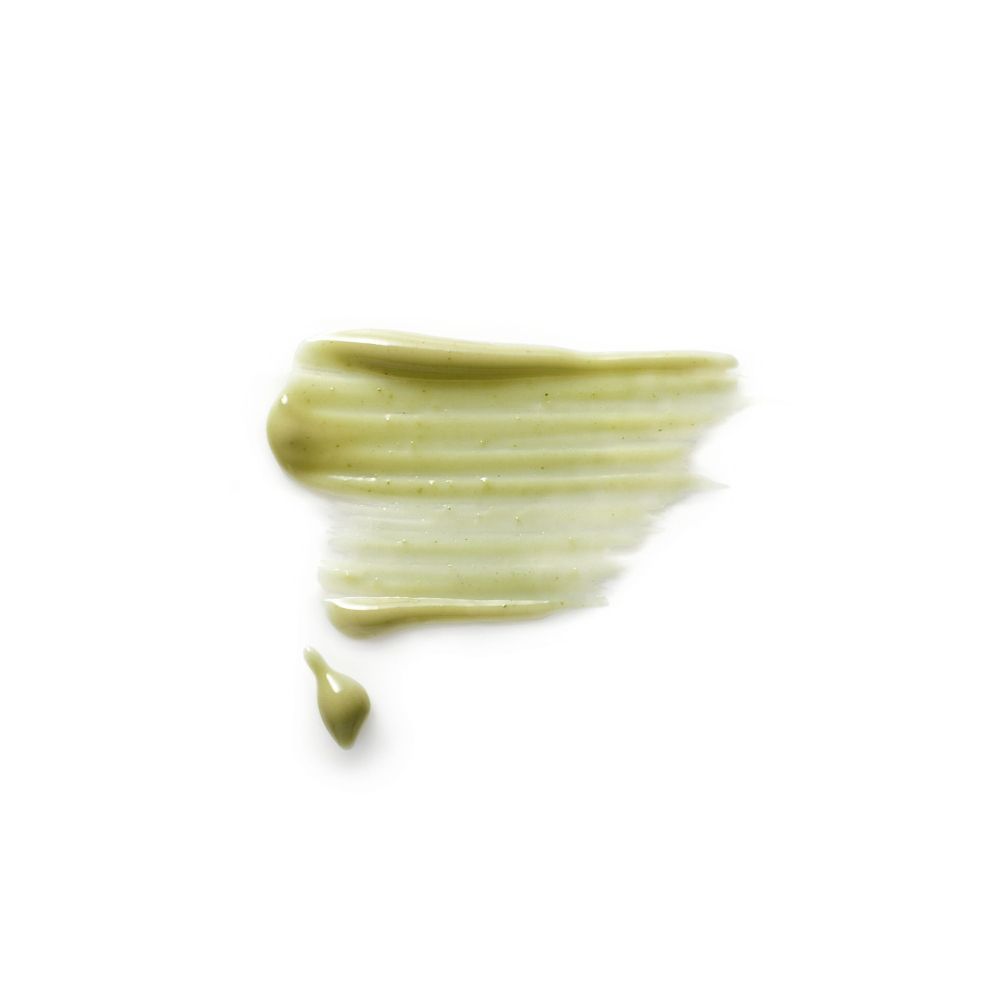 Pennellata di crema verde con una piccola goccia accanto.