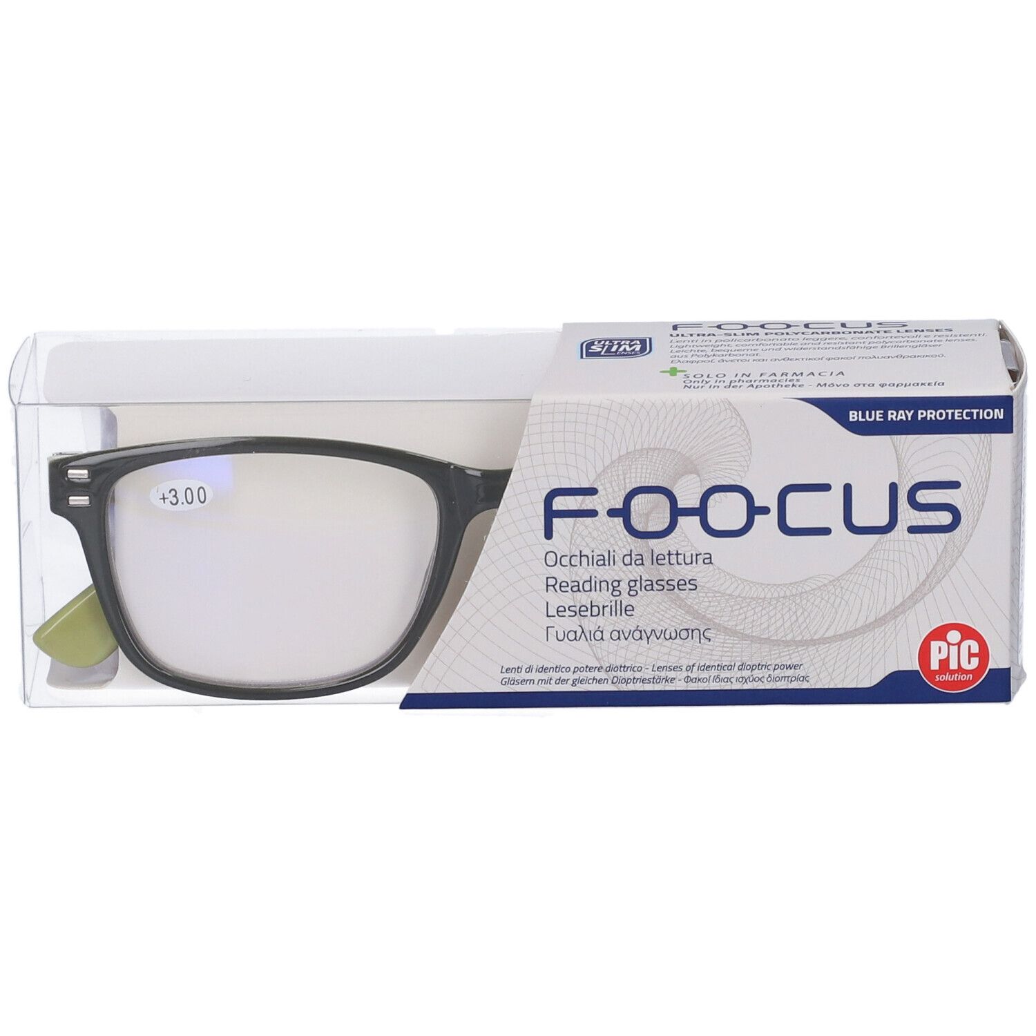 PIC Foocus Occhiali da Lettura Verdi +3,00
