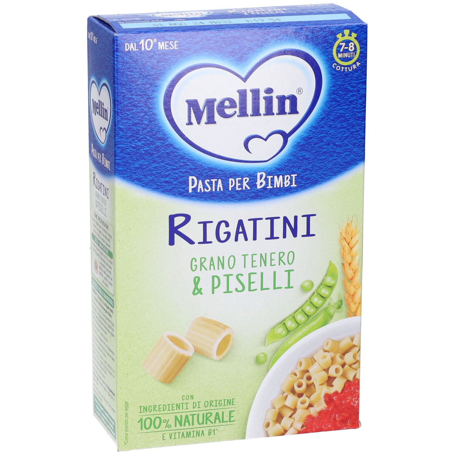 MELLIN Pastina Rigatini con Grano Tenero e Piselli 280 g