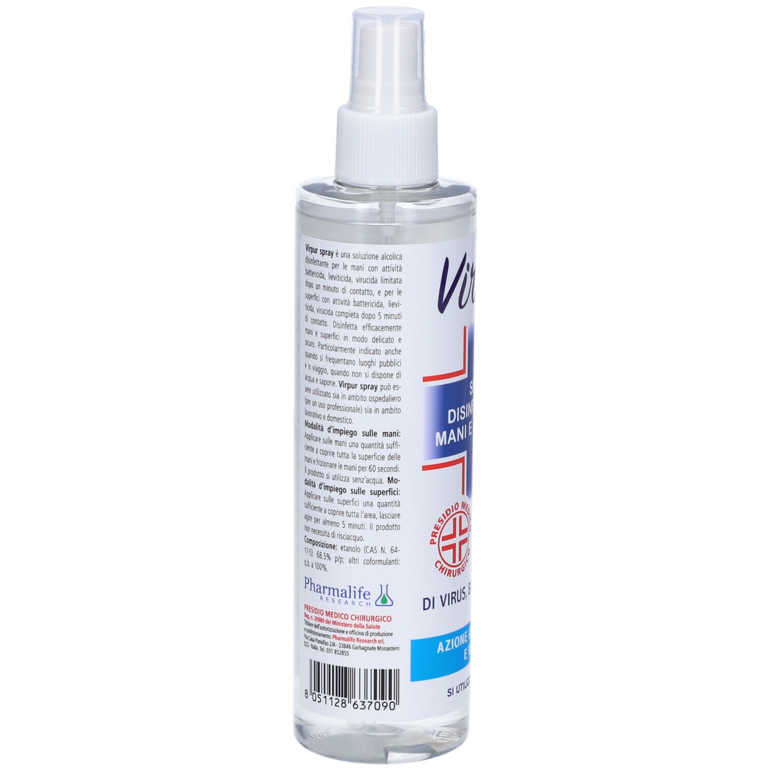 Disinfettante Mani e Superfici Spray Virpur 250 ml 
