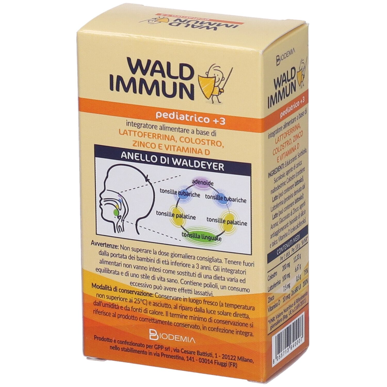 Wald Immun Pediatrico +3 10 Stick Gusto Cioccolato