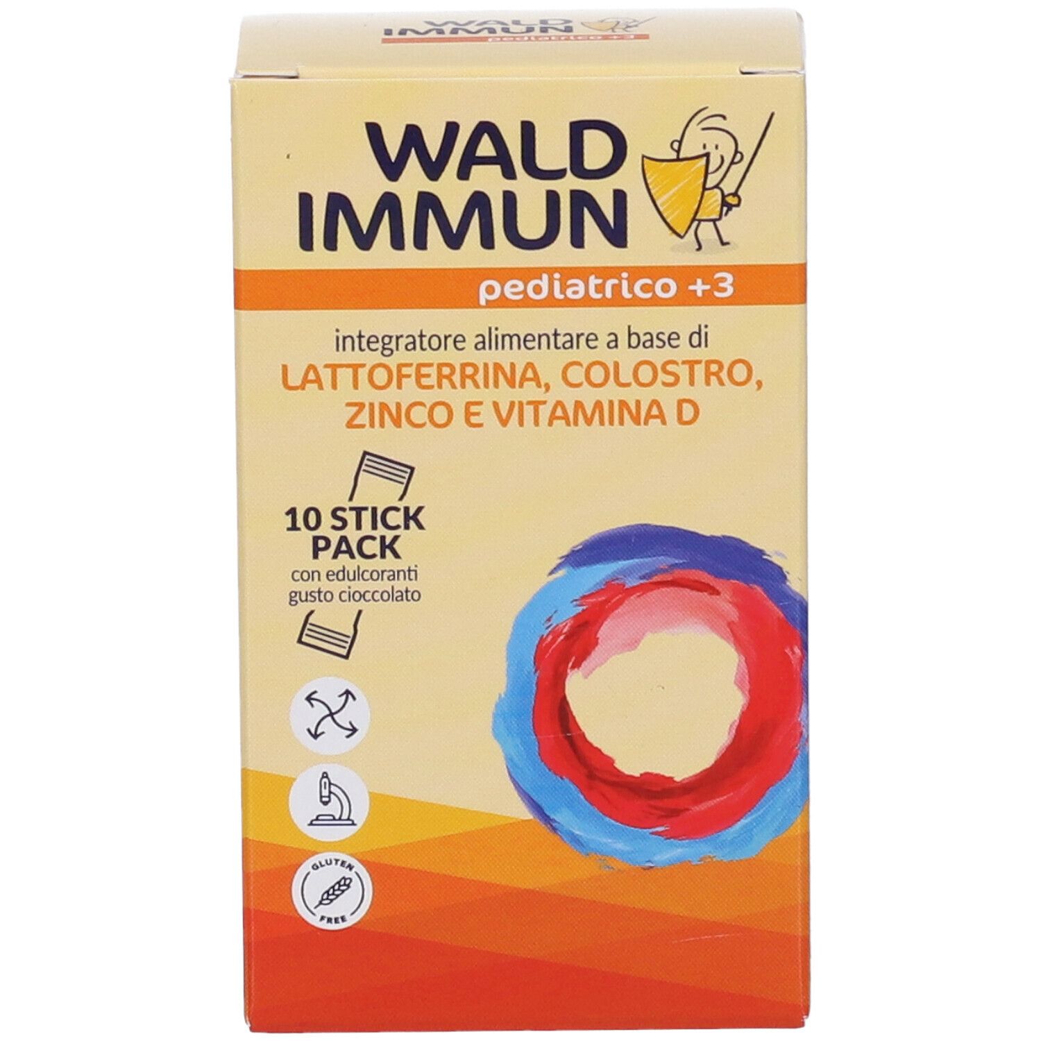 Wald Immun Pediatrico +3 10 Stick Gusto Cioccolato