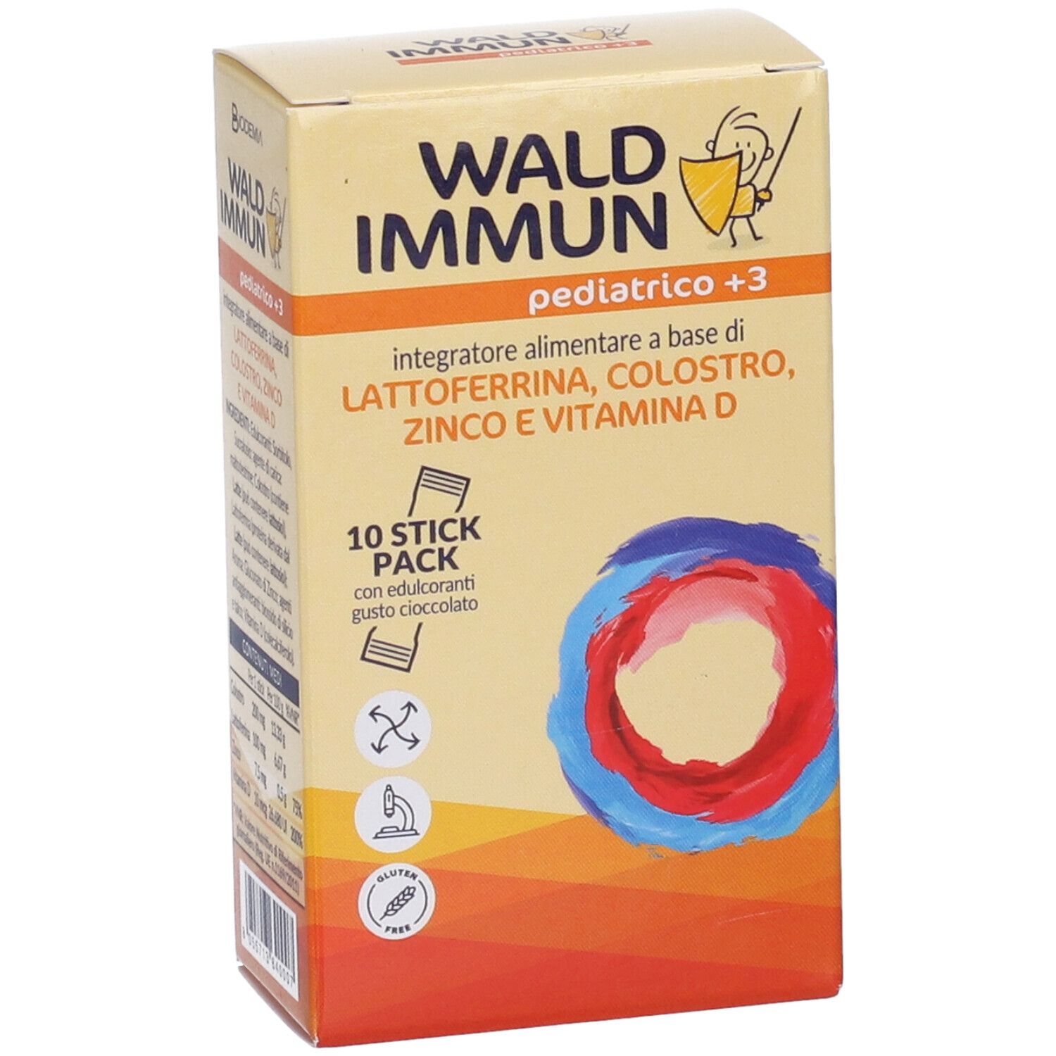 Wald Immun Pediatrico +3 10 Stick Gusto Cioccolato