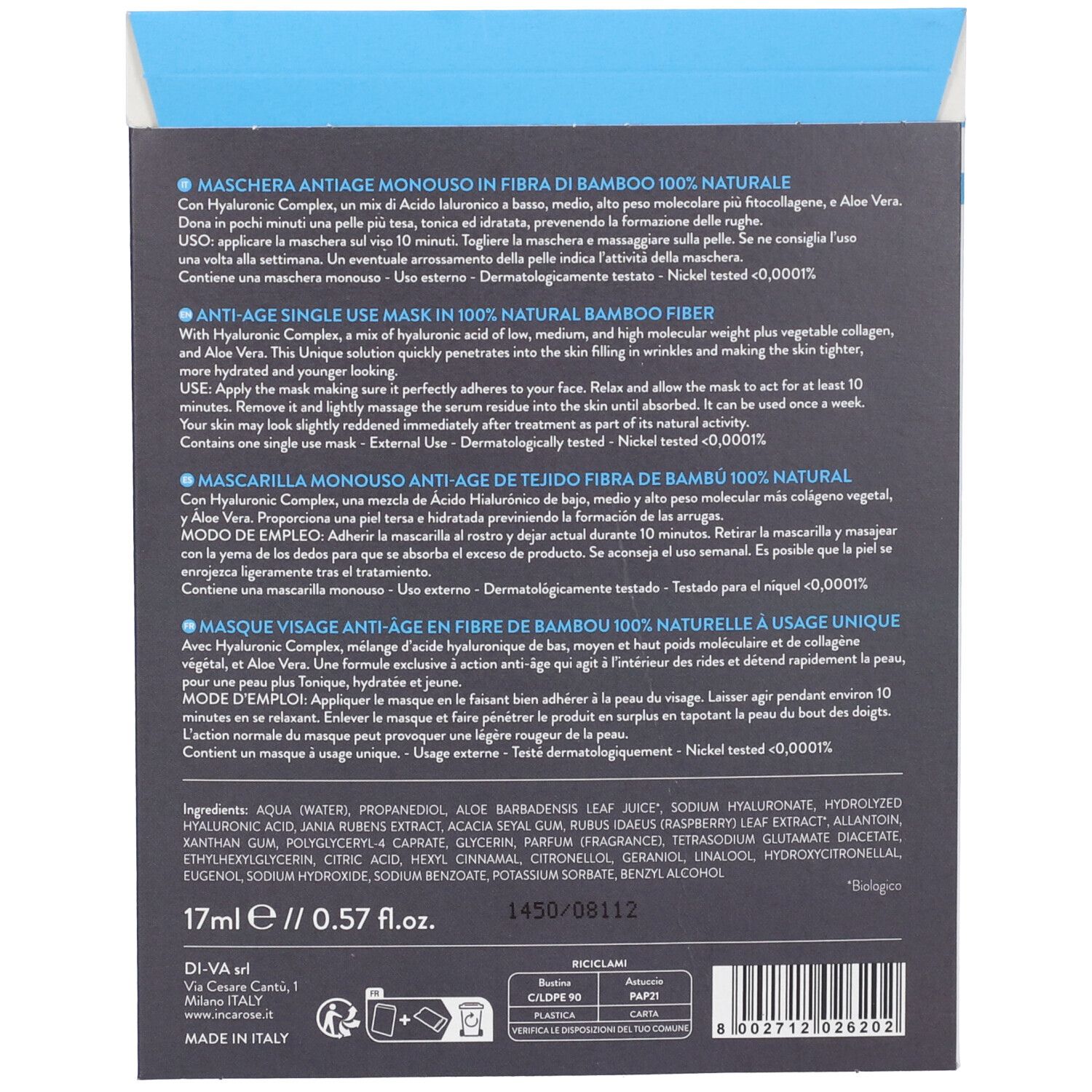 Hyaluronic Maschera Tessuto Antiage 17 Ml