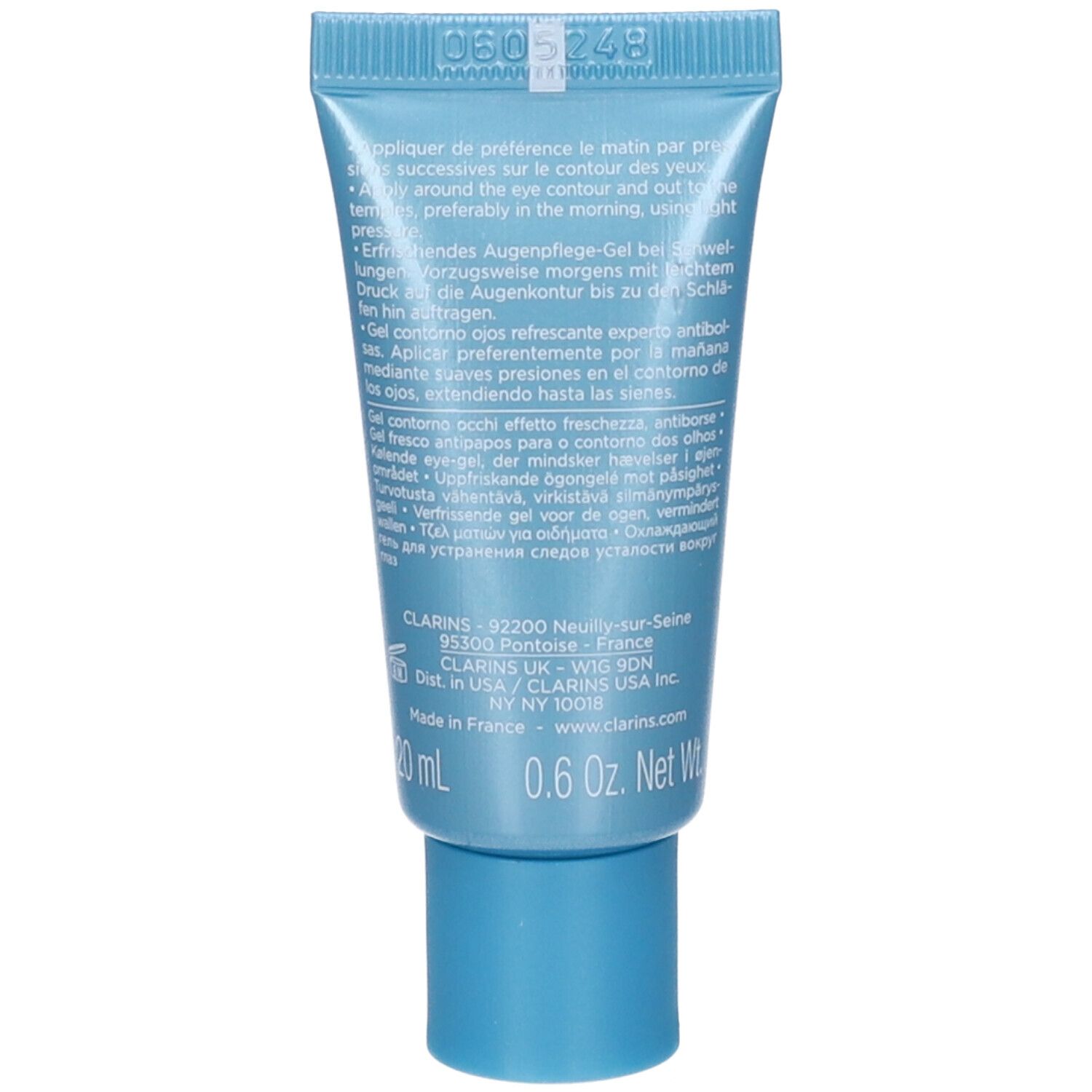 Retro Tubo Clarins Total Eye Contour Gel con istruzioni