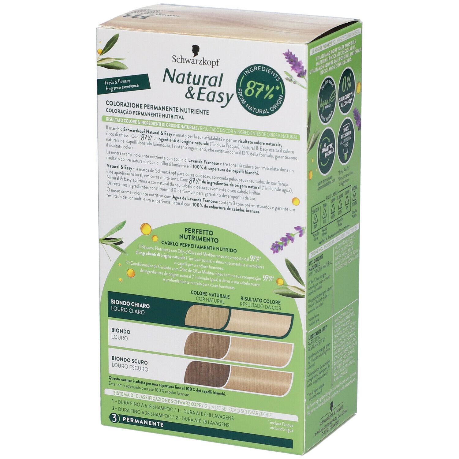 Schwarzkopf Natural & Easy Tinta 522 Biondo Chiaro Argento