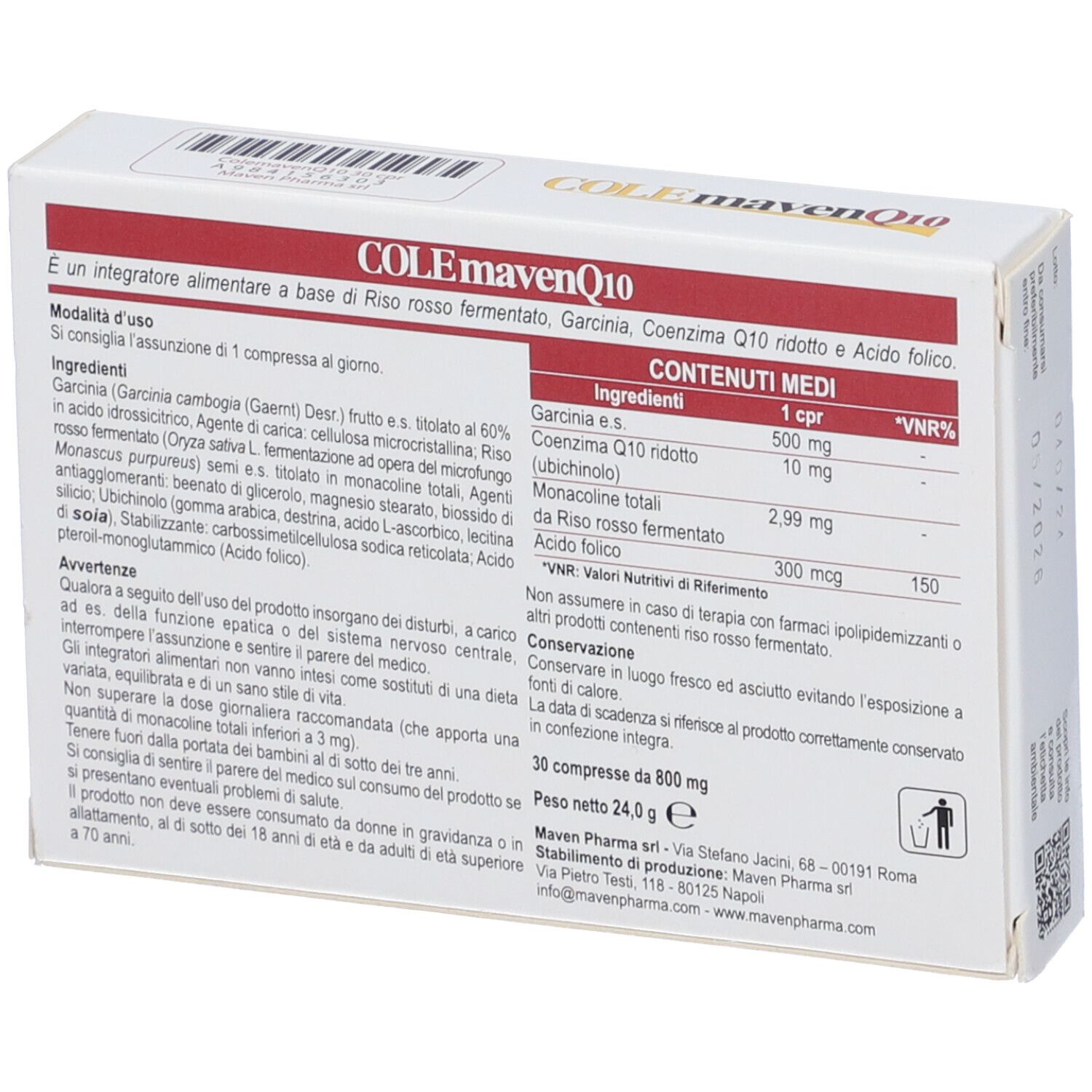 Colemaven Q10 30 Compresse