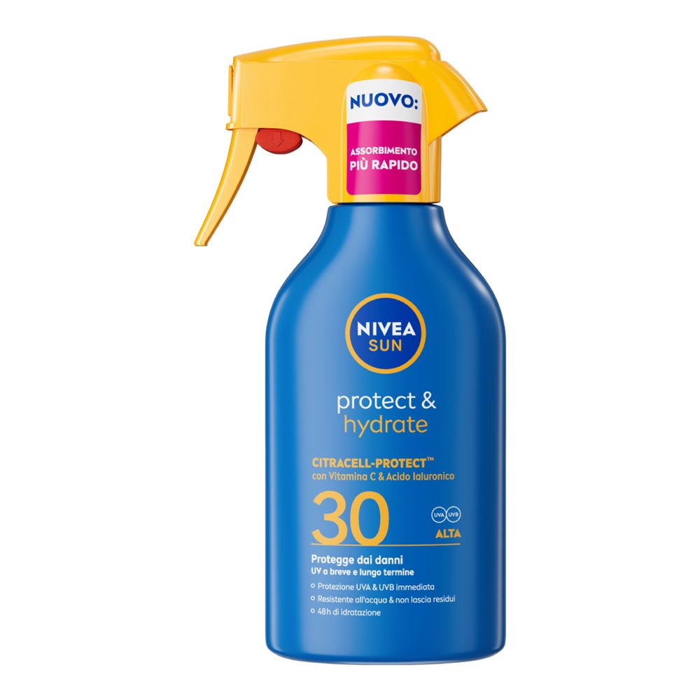 Nivea Sun Spray Solare Protect & Hydrate SPF30 270 ml, Crema solare 30 idratante per 48 ore