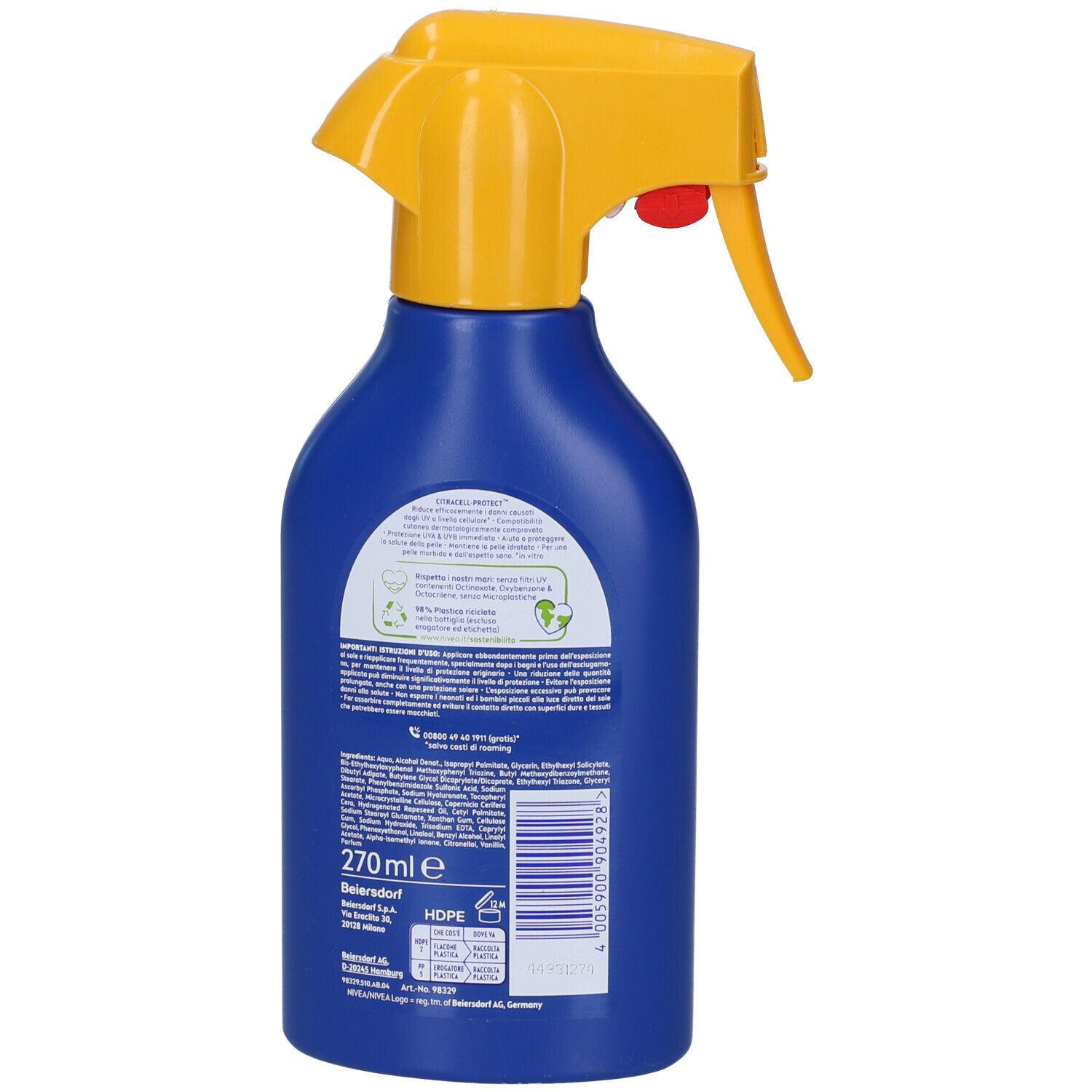 Nivea Sun Spray Solare Protect & Hydrate SPF30 270 ml, Crema solare 30 idratante per 48 ore